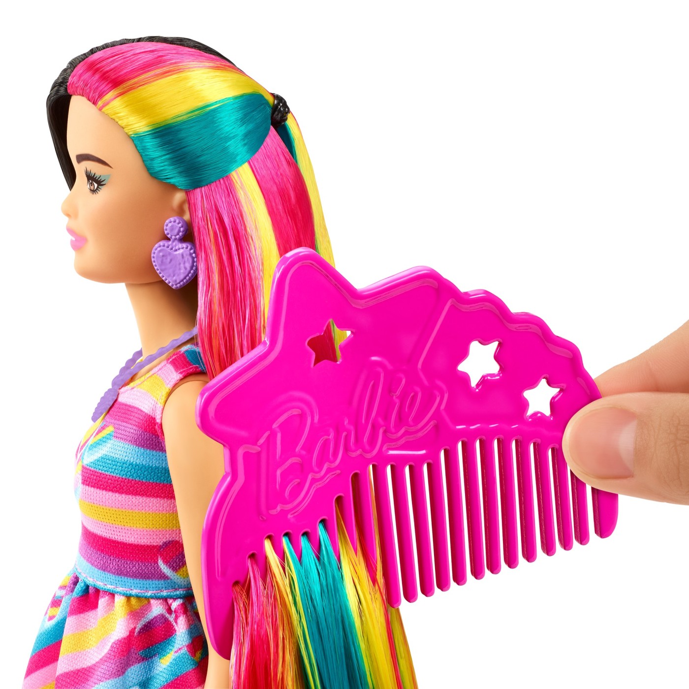 Papusa Barbie Totally Hair bruneta cu par lung si accesorii