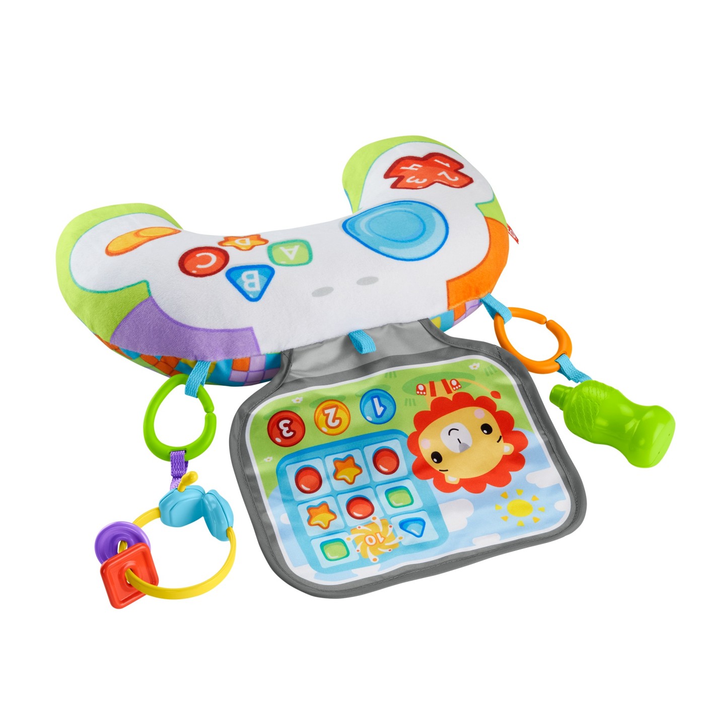 Pernă de activități Fisher-Price pentru tummy time, 0 luni+, multicolor