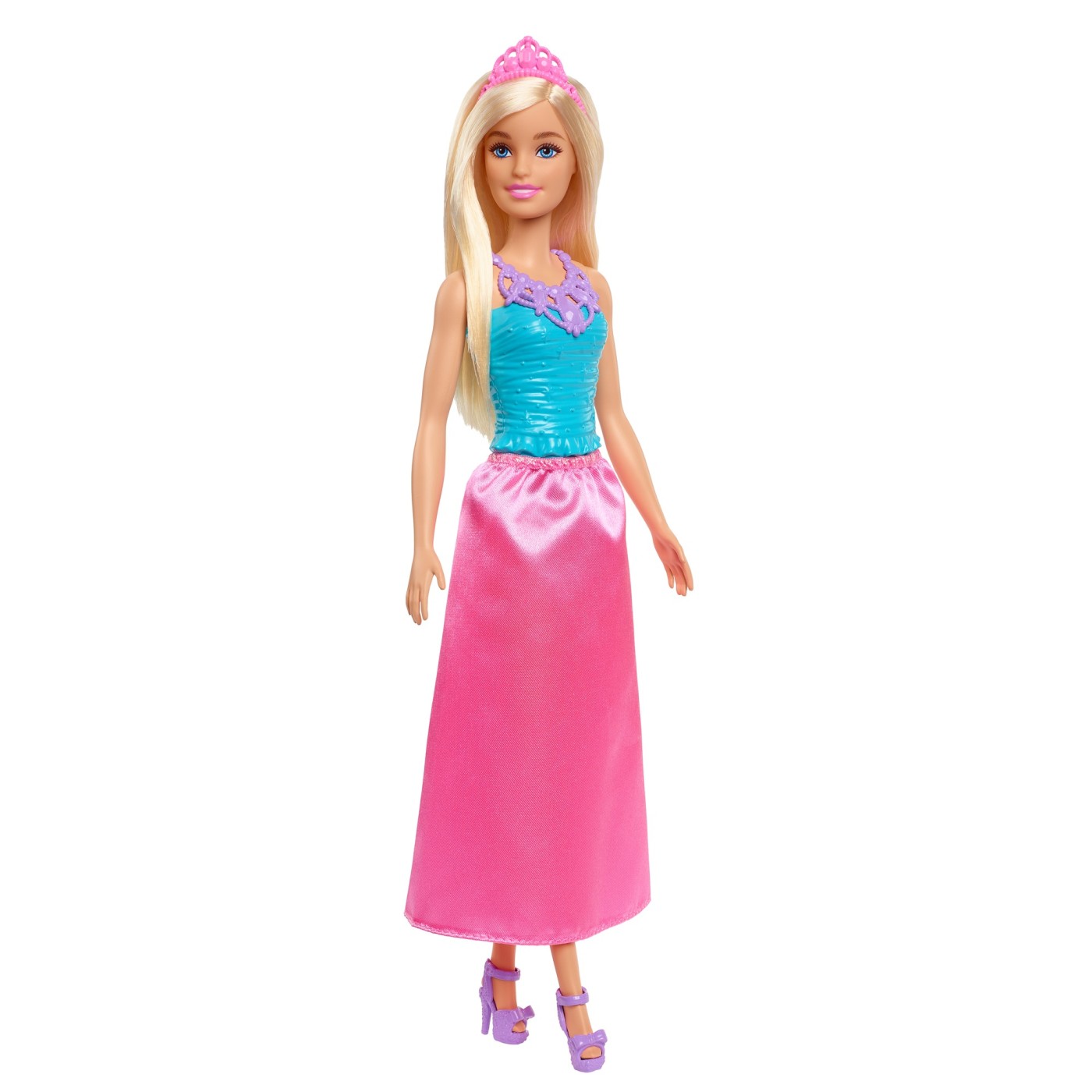 Păpușă Barbie Prințesă Blondă cu Tiară și Rochie Strălucitoare