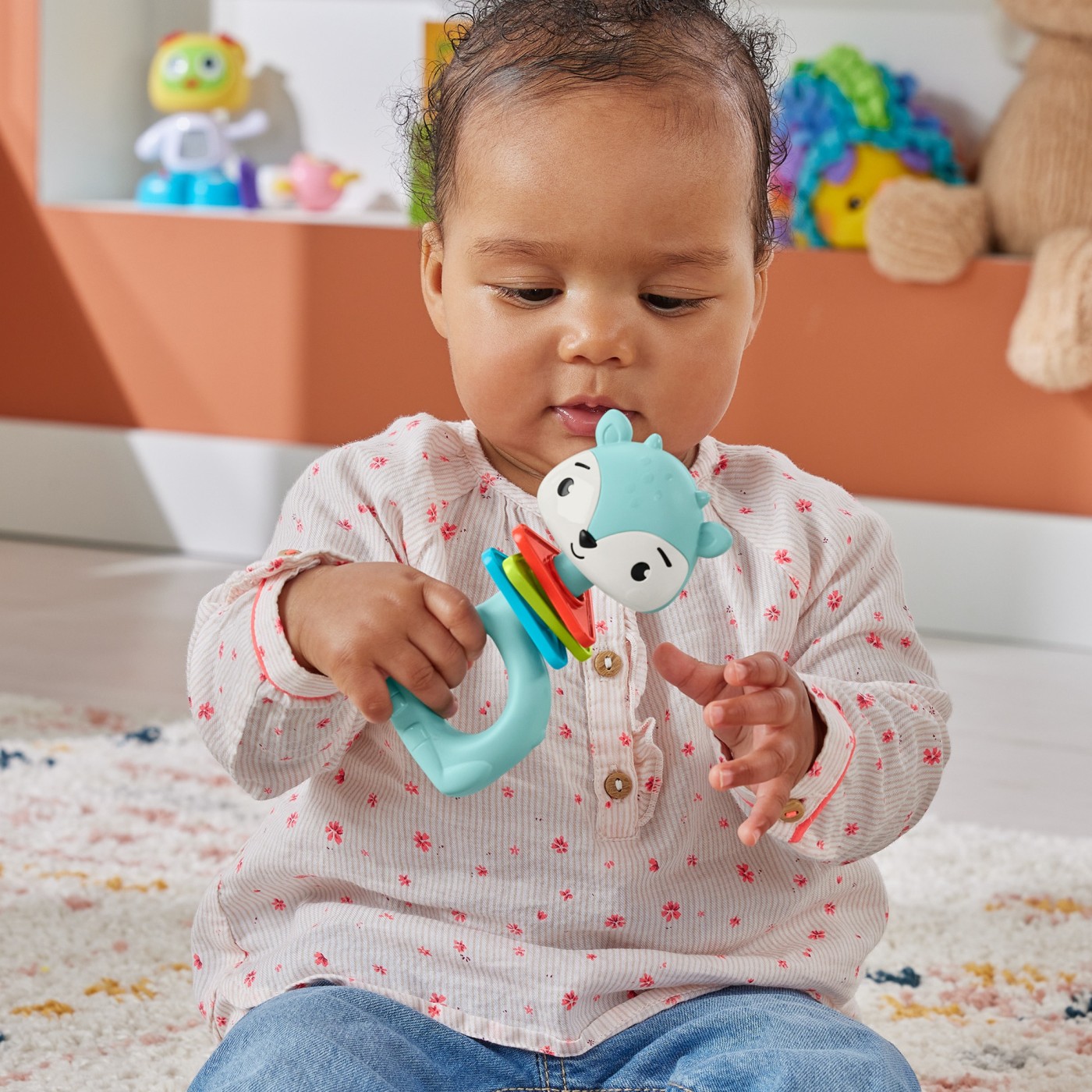 Jucărie zornăitoare Fisher-Price Cerb pentru bebeluși 3 luni+