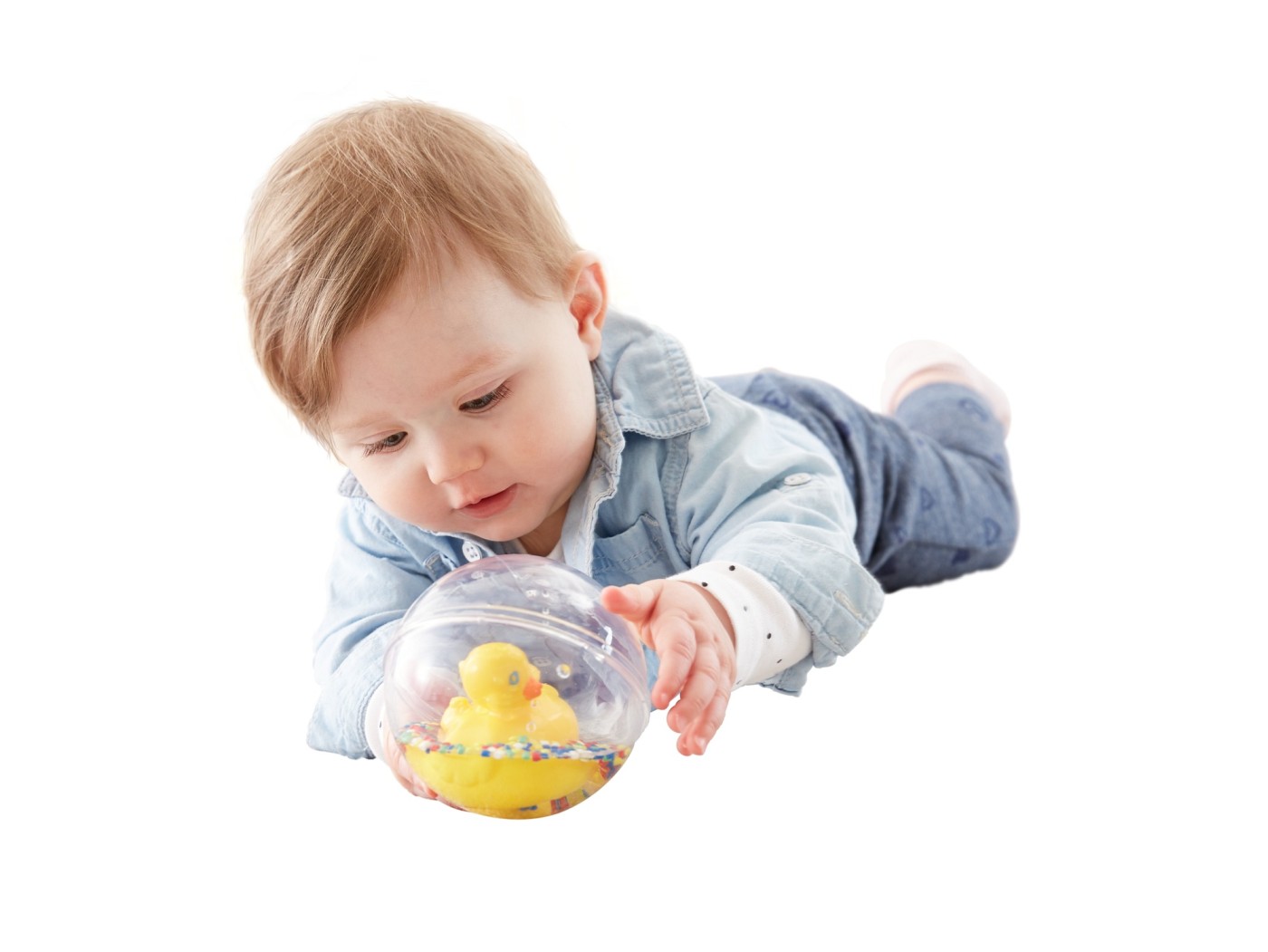Minge transparentă cu rățușcă plutitoare Fisher-Price pentru bebeluși