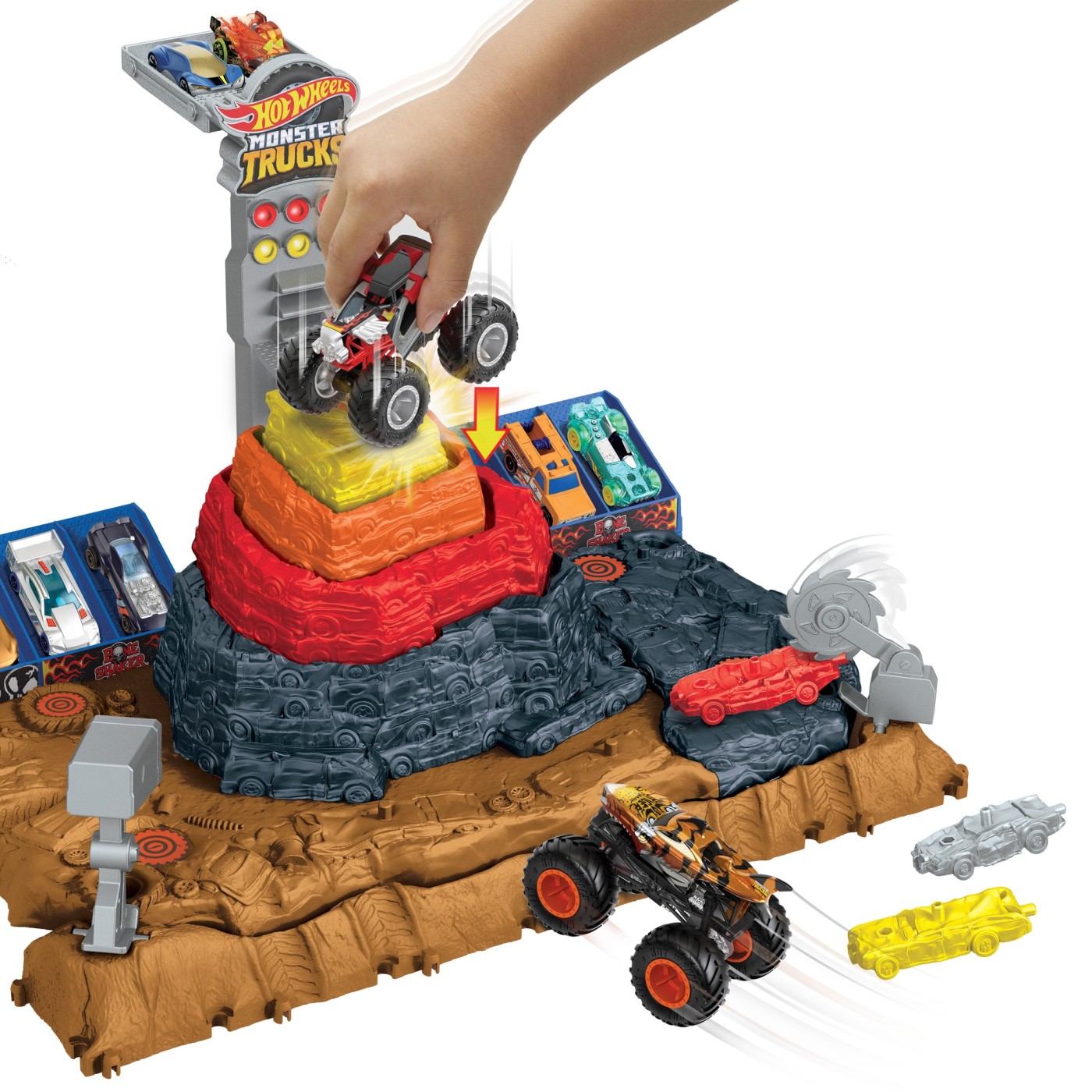 Set de joaca Hot Wheels Monster Trucks Bone Shaker Arena Ultimate Crush