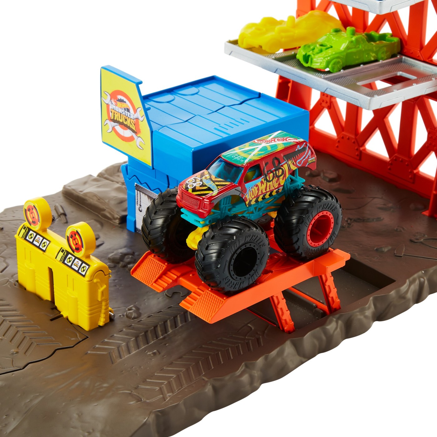 HOT WHEELS MONSTER TRUCKS SET BLAST STATION