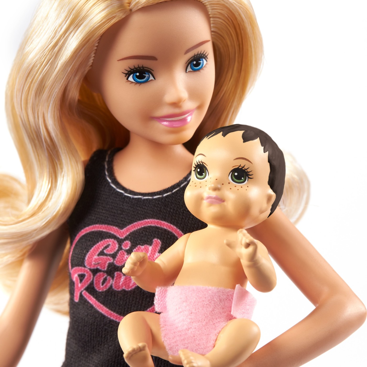 Papusa Barbie Skipper Babysitter blonda cu bebelus si accesorii
