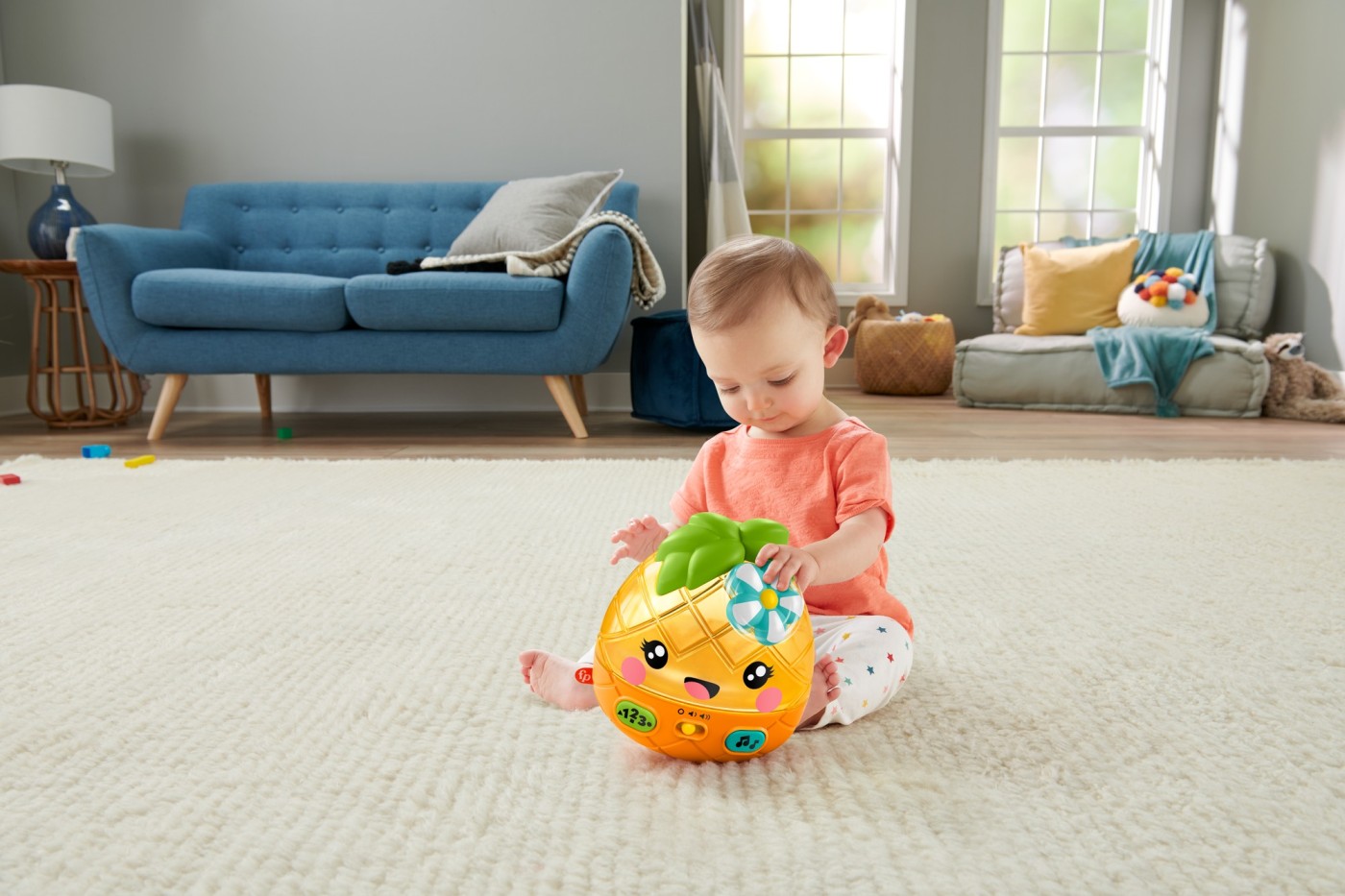 Jucarie interactiva Fisher-Price ananas cu sunete, lumini si sortare