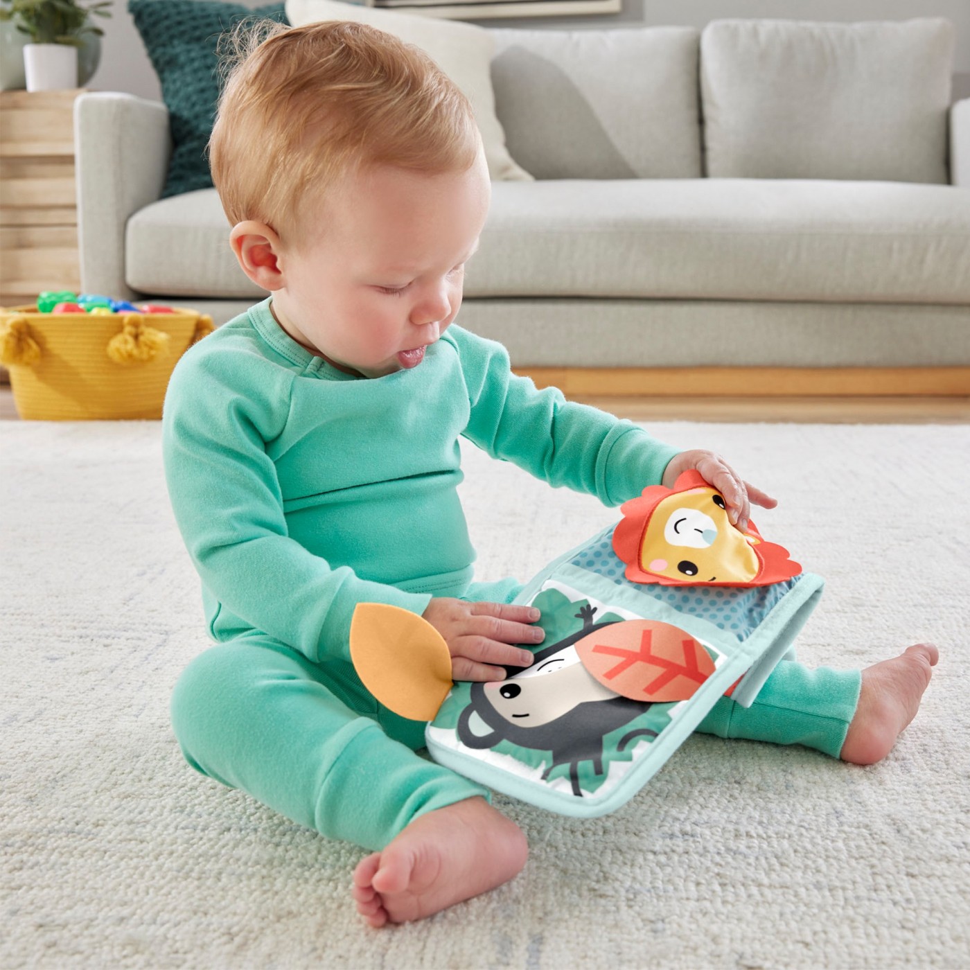 Panou de activitati textil Fisher-Price pentru bebelusi, 0+ luni