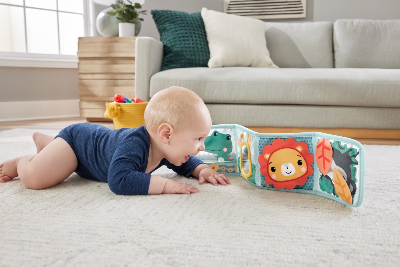 Panou de activitati textil Fisher-Price pentru bebelusi, 0+ luni