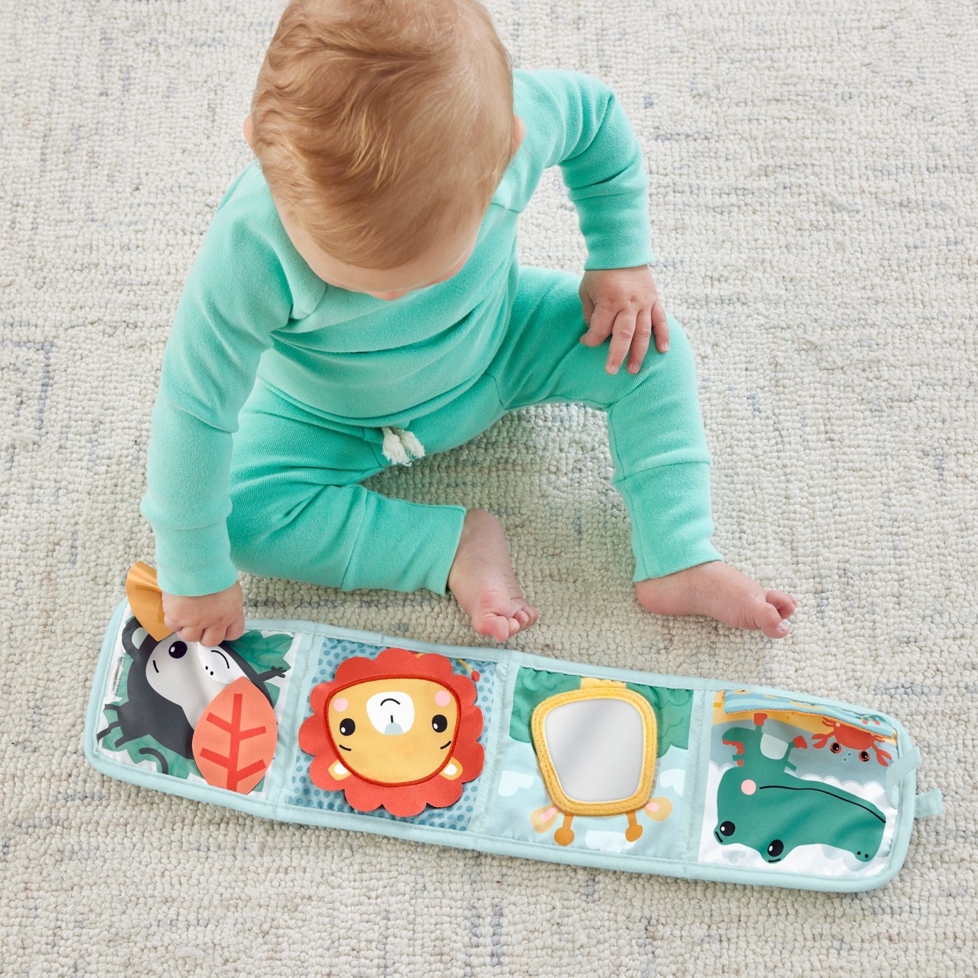 Panou de activitati textil Fisher-Price pentru bebelusi, 0+ luni