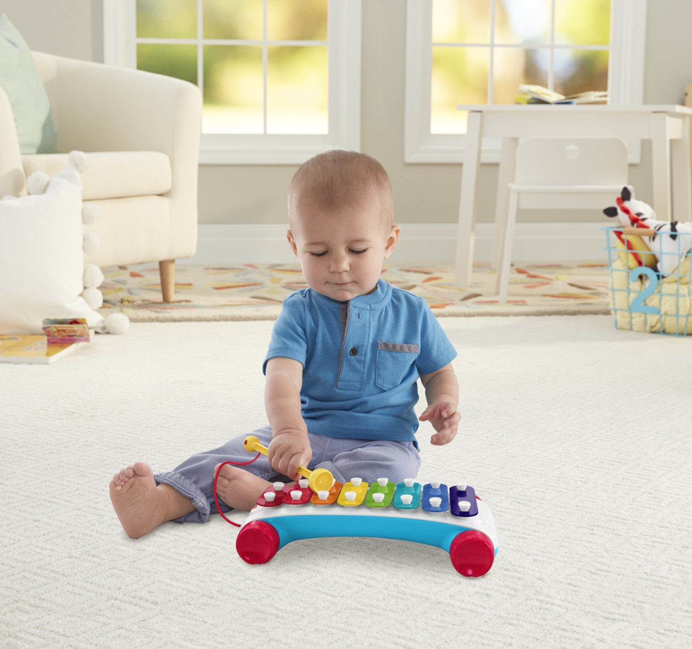 Xilofon Fisher-Price pentru copii, multicolor, 8 note muzicale