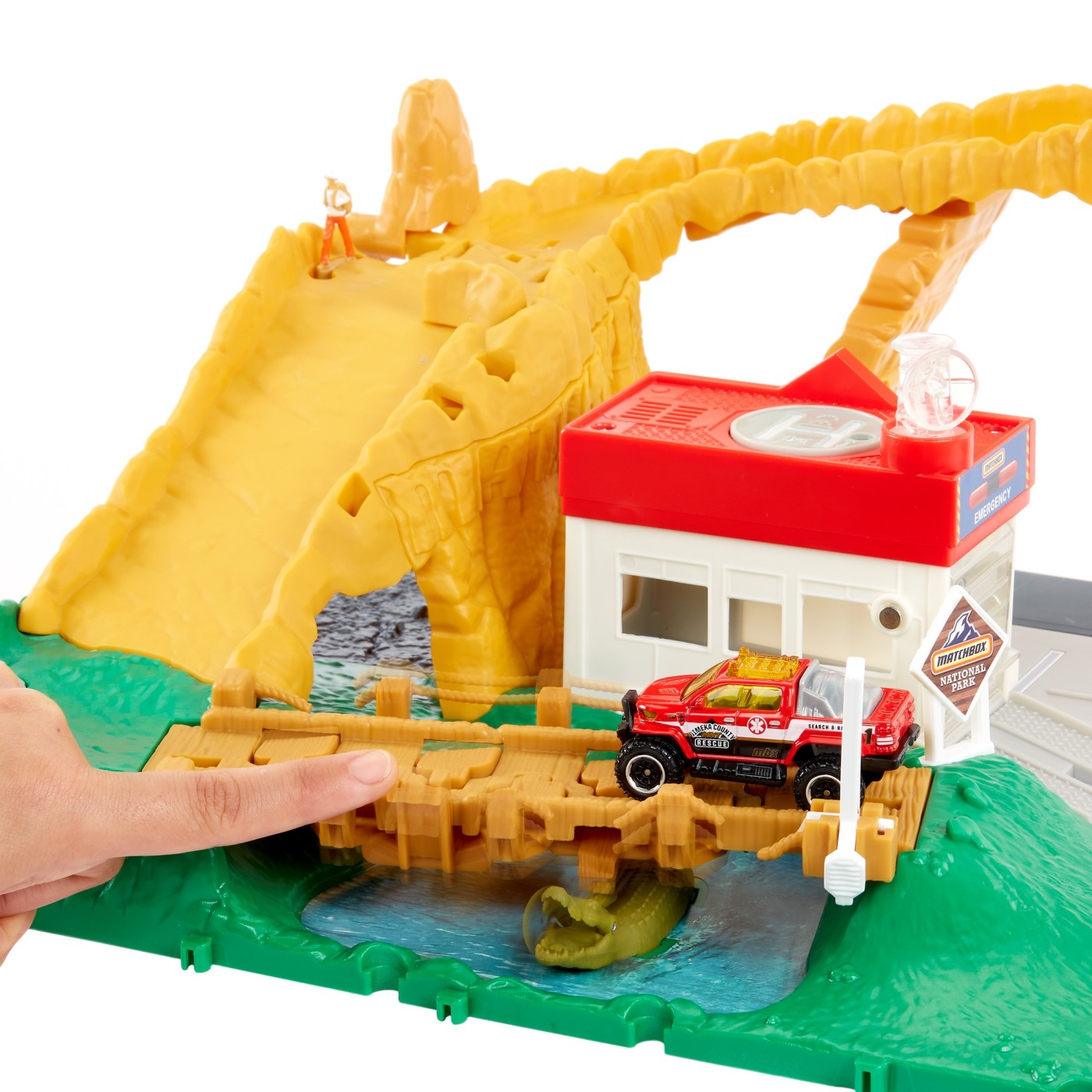 Set Matchbox Action Drivers Canion cu sunete si lumini, masina inclusa