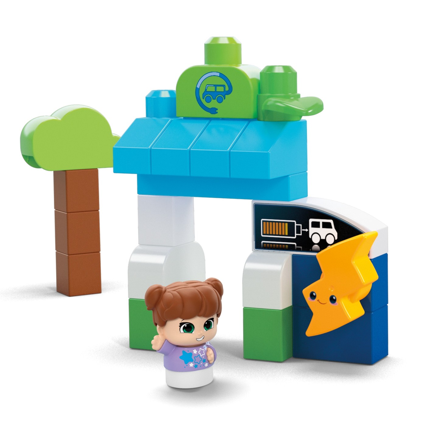 Set construcție Mega Bloks Green Town Autobuz electric, 34 piese