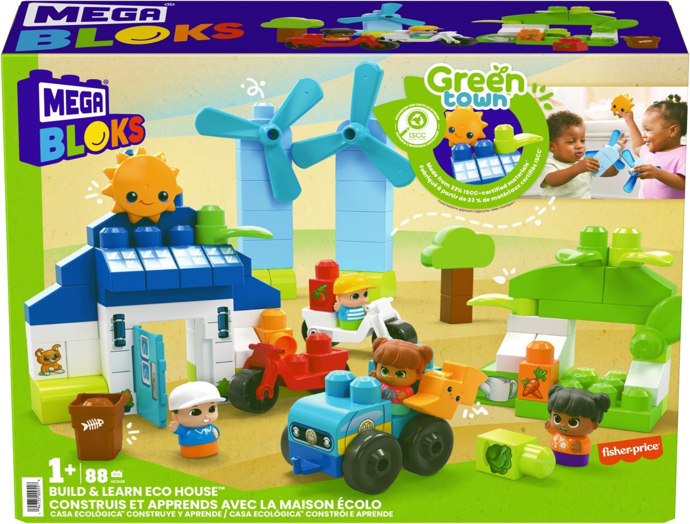 Set construcție Mega Bloks Green Town Casa Eco, 92 piese, 1+ ani