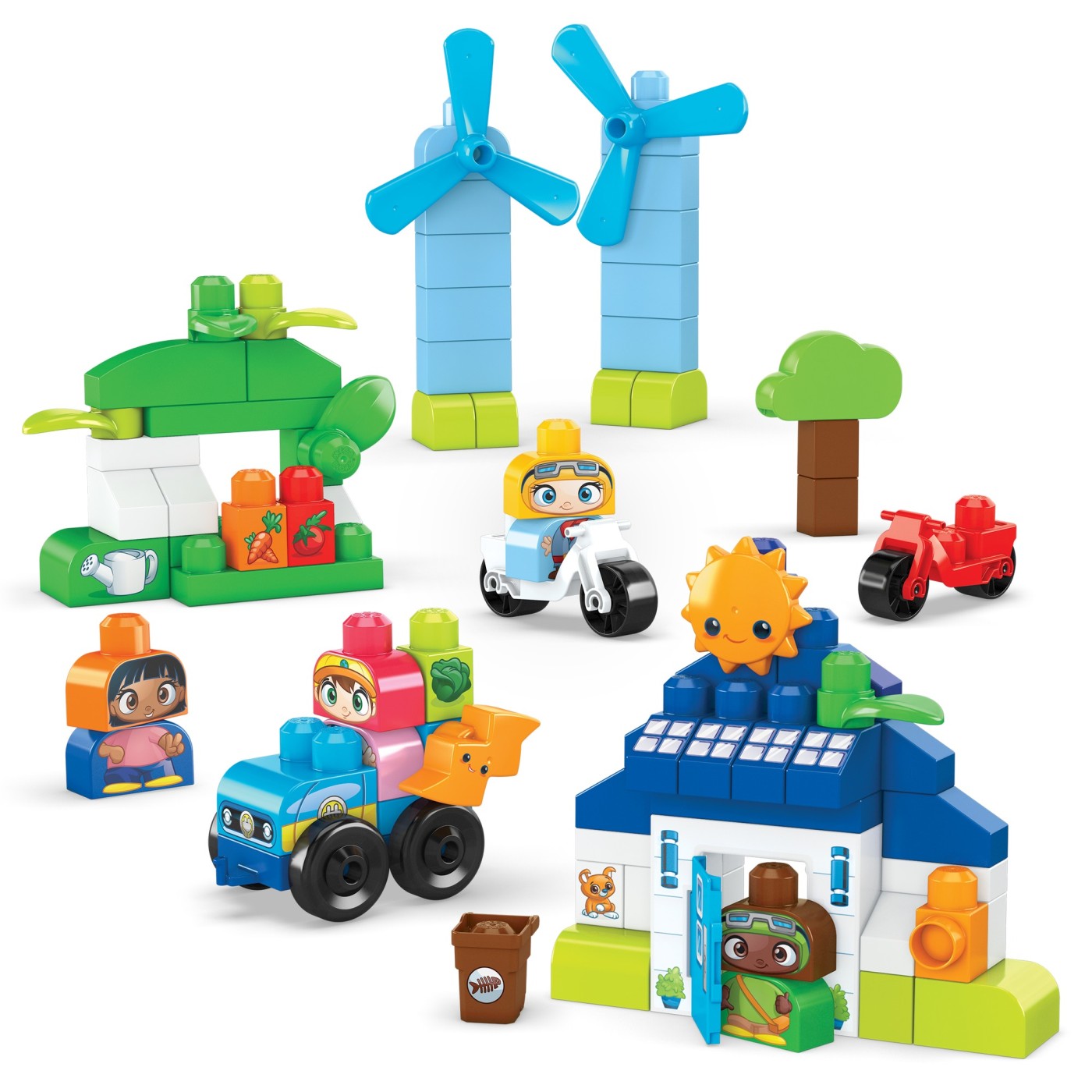 Set construcție Mega Bloks Green Town Casa Eco, 92 piese, 1+ ani