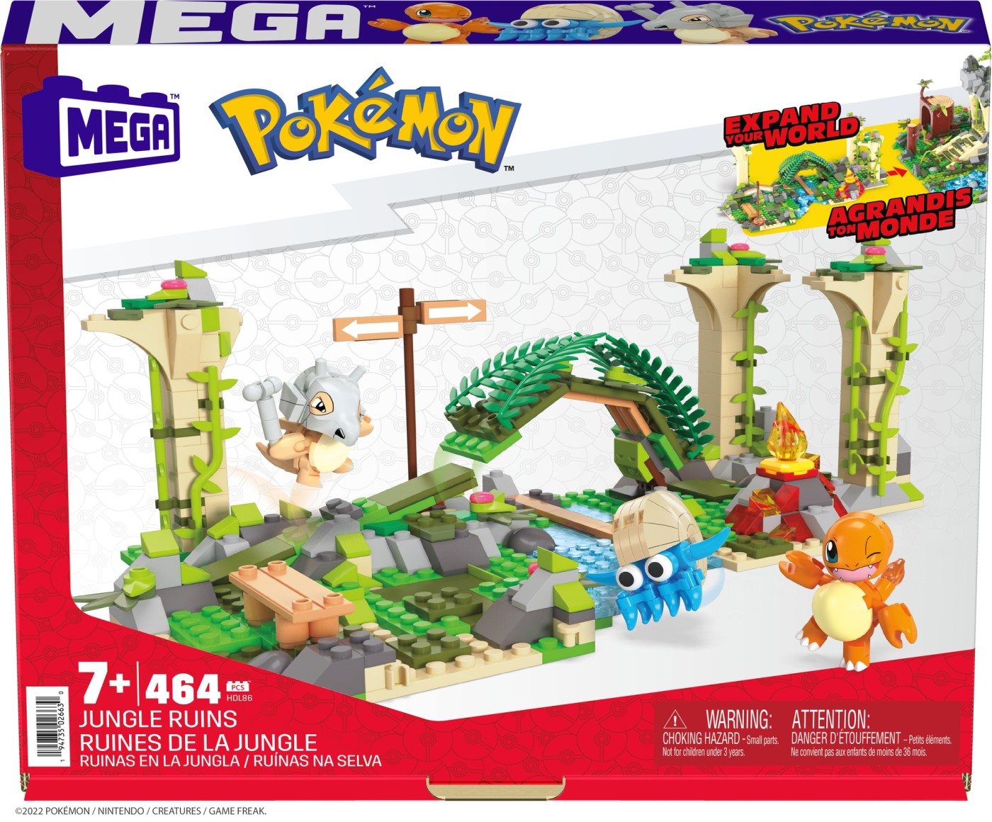 Set construcție Pokémon Mega Construx Ruinele Junglei, 464 piese