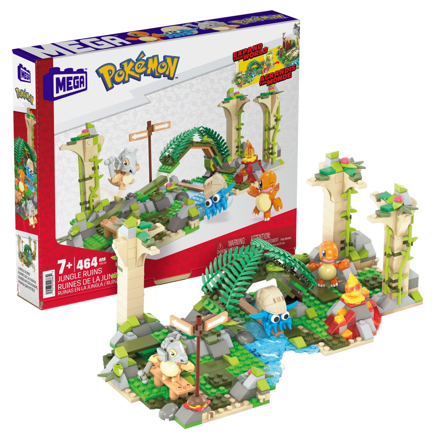 Set construcție Pokémon Mega Construx Ruinele Junglei, 464 piese