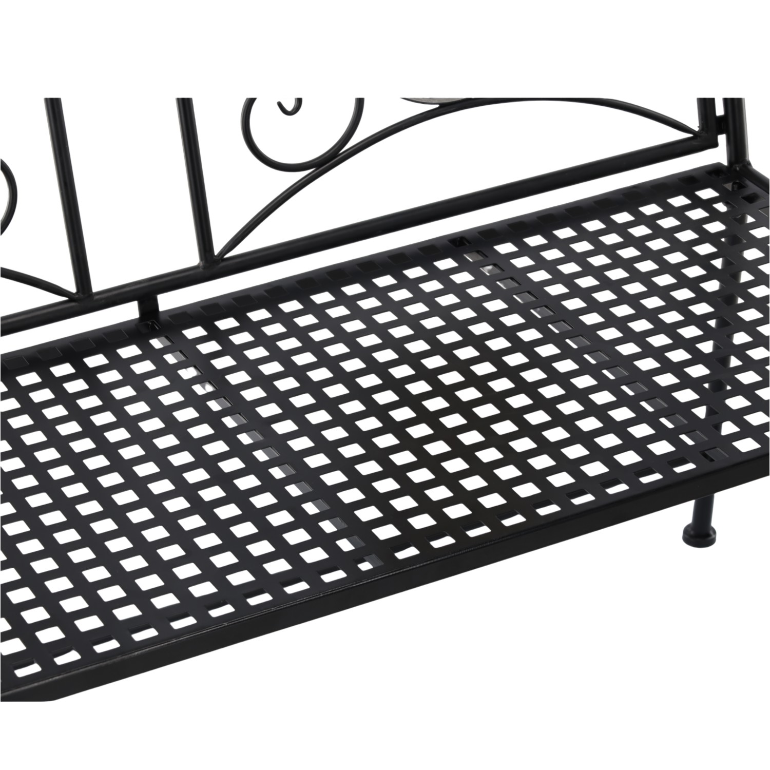 Banca de gradina, cadru metalic cu mozaic decorativ, 115x56x90 cm, negru Household NewTrend