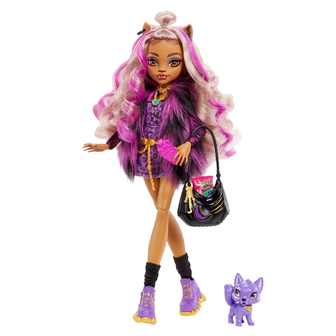 MONSTER HIGH PAPUSA CLAWDEEN WOLF CU ANIMALUT SI ACCESORII