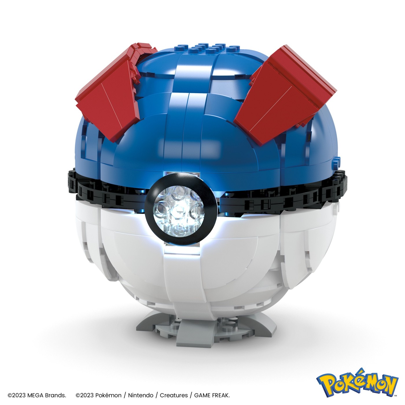 Set de constructie Pokemon Mega Construx Great Ball Jumbo cu lumini