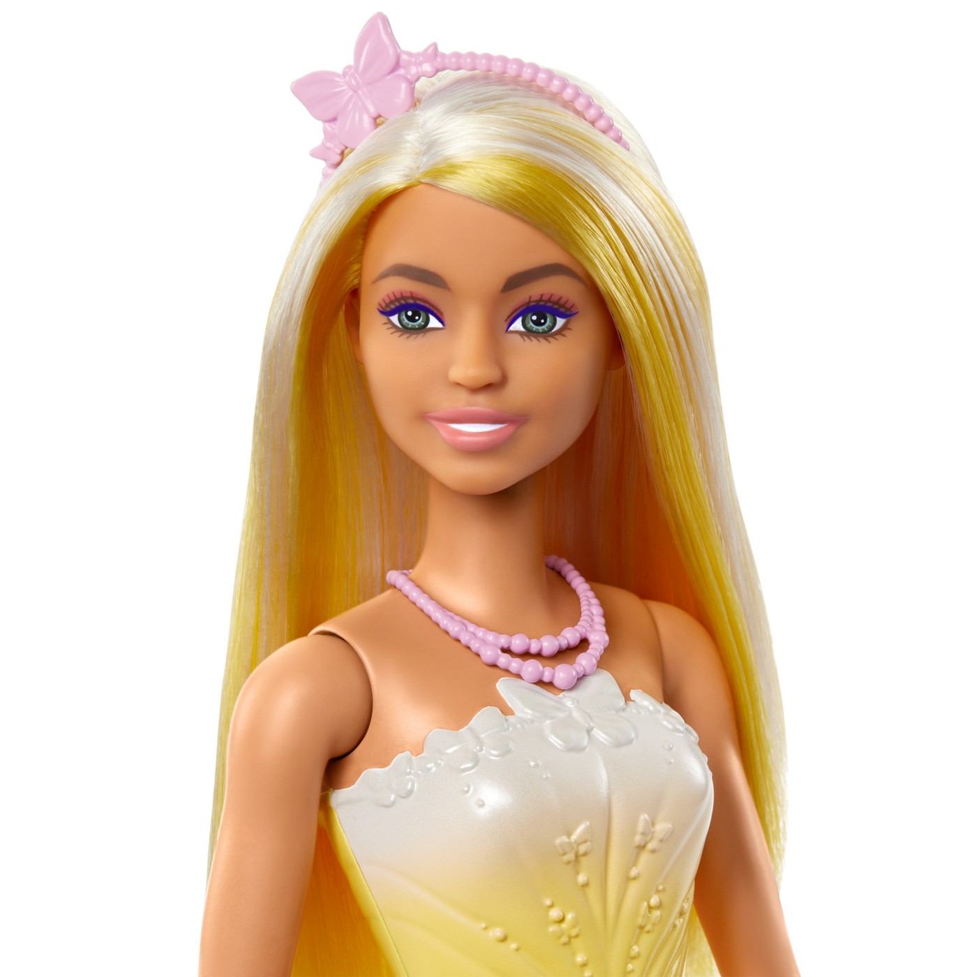 Păpușă Barbie blondă cu rochie galbenă și accesorii Mattel