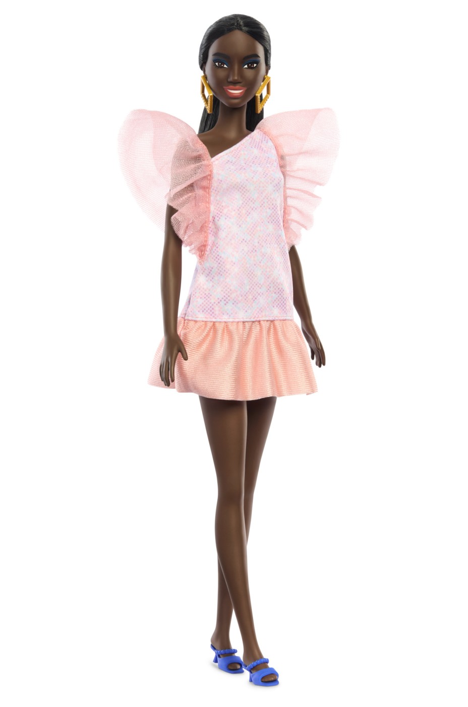 PAPUSA BARBIE FASHIONISTA AFRO-AMERICANA CU ROCHIE PEACH
