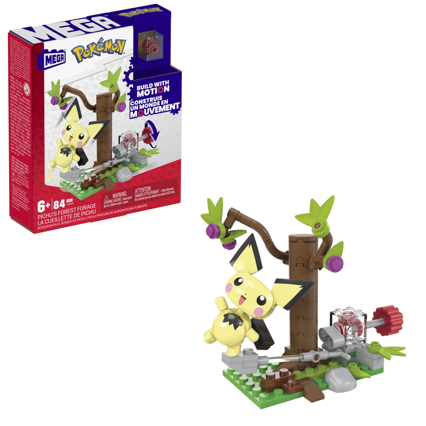 Set de construcție MEGA Pokémon Pichu în pădure, 84 piese