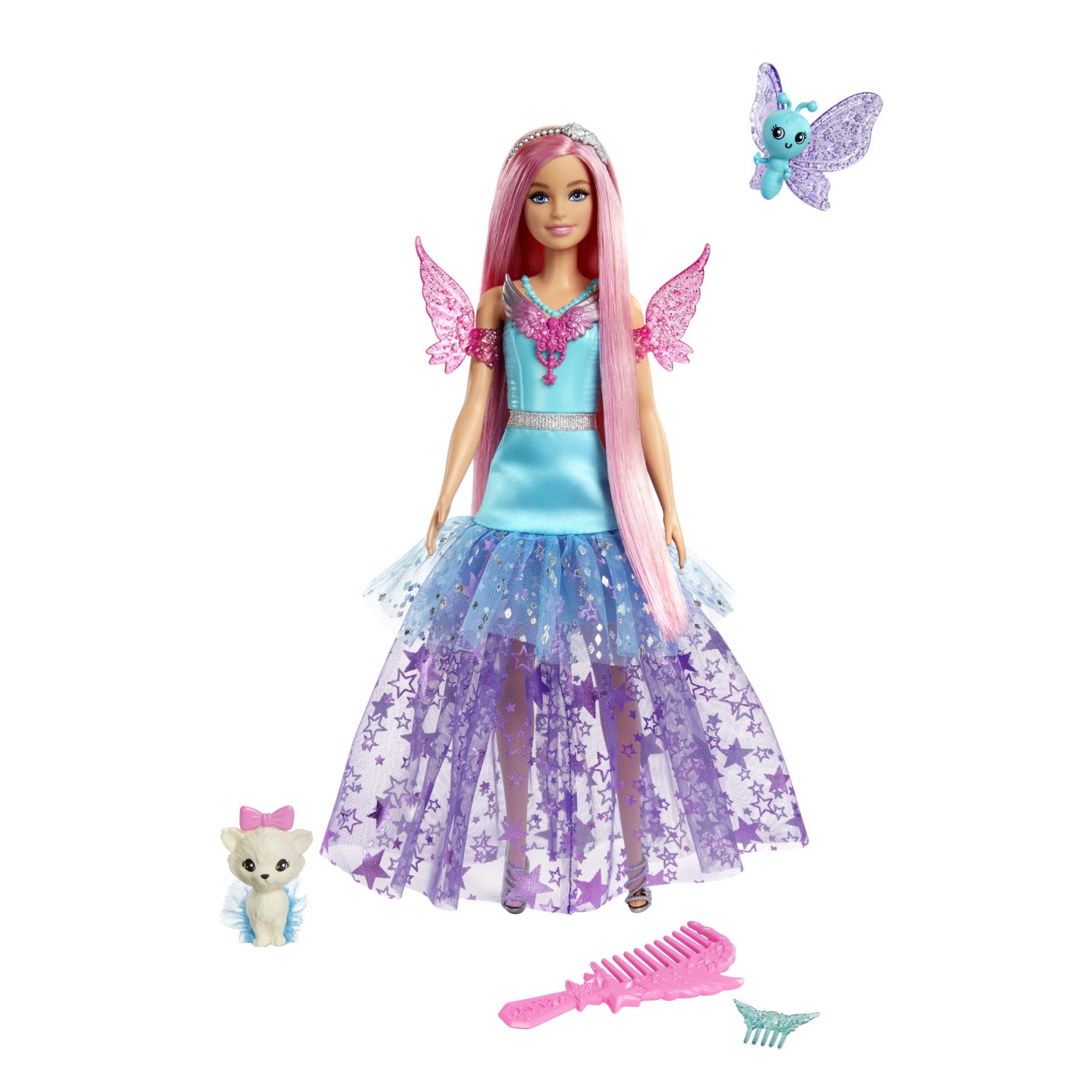 Papusa Barbie Zana A Touch of Magic cu accesorii si animale fantastice