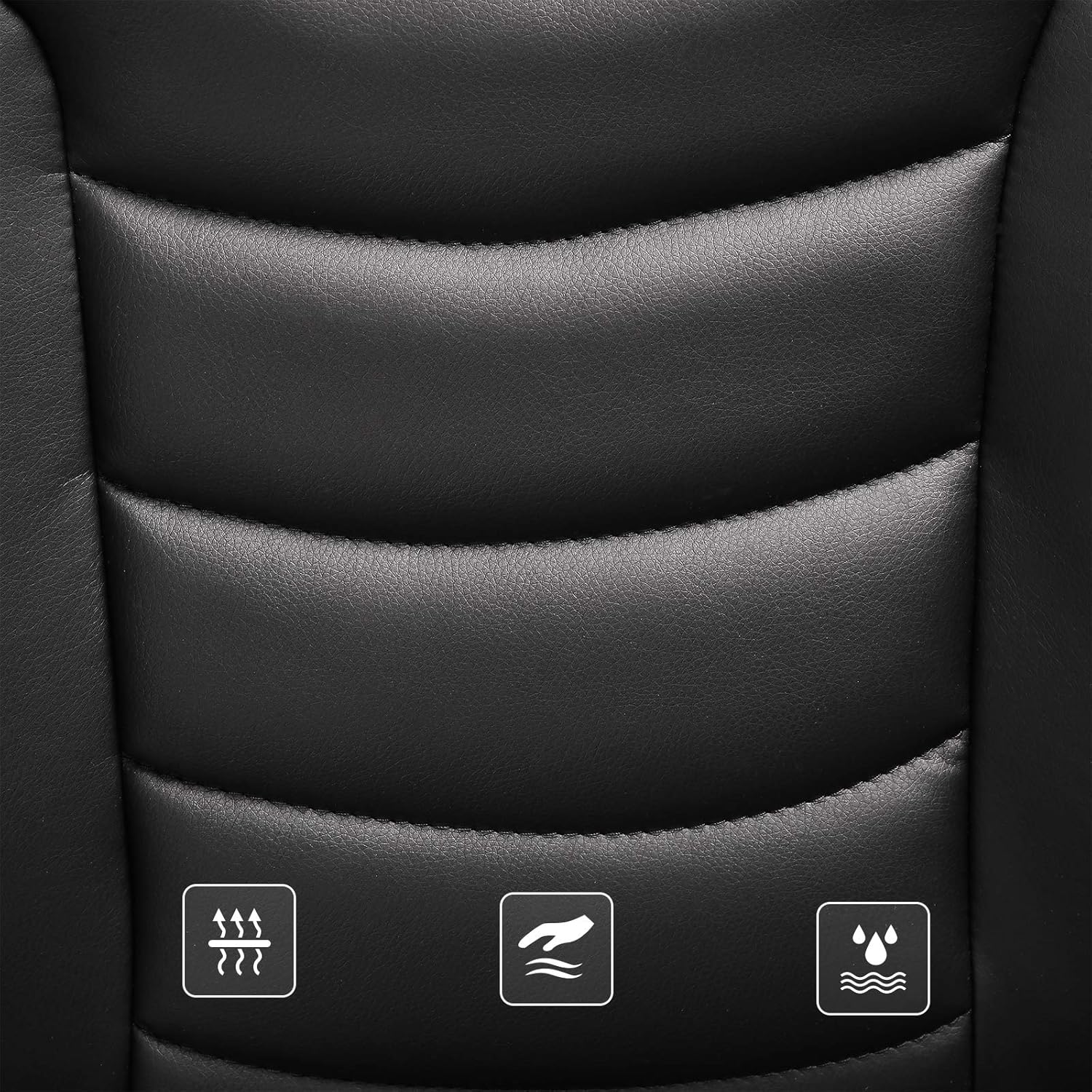 SONGMICS Scaun ergonomic de birou reglabil pe inaltime, piele ecologica, maxim 150 kg, 53x54x115 cm, negru Household NewTrend