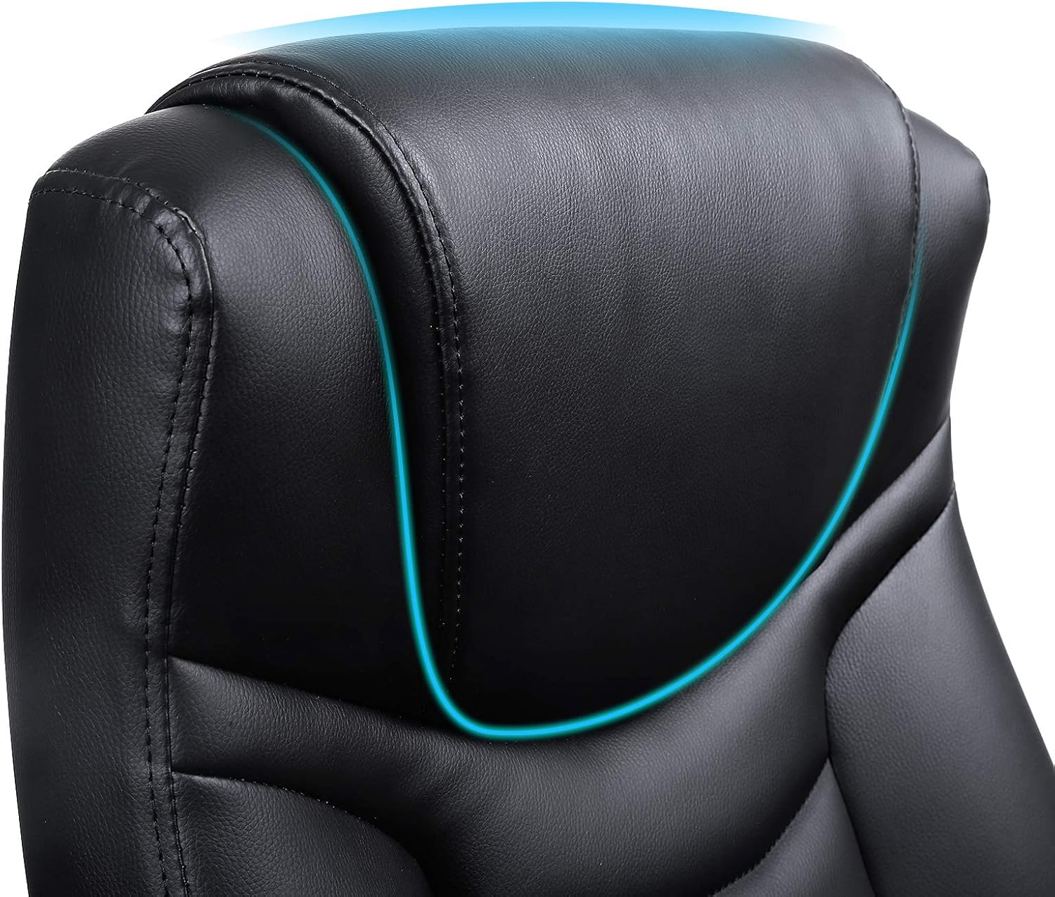 SONGMICS Scaun ergonomic de birou reglabil pe inaltime, piele ecologica, maxim 150 kg, 53x54x115 cm, negru Household NewTrend