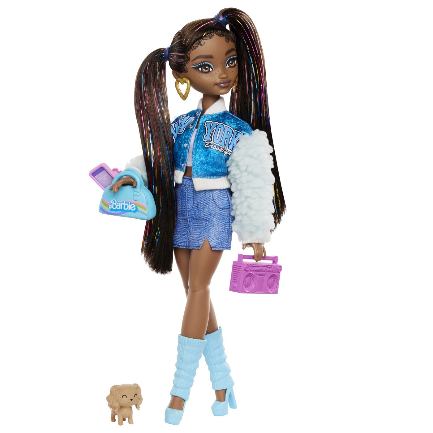 Păpușa Barbie Dream Besties Brooklyn cu accesorii și ținută detașabilă