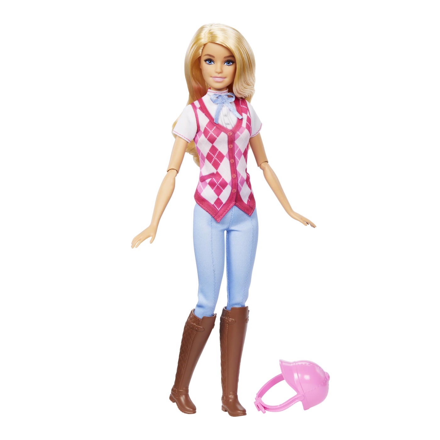 Papusa Barbie Mysteries Malibu cu tinuta de calarie si accesorii