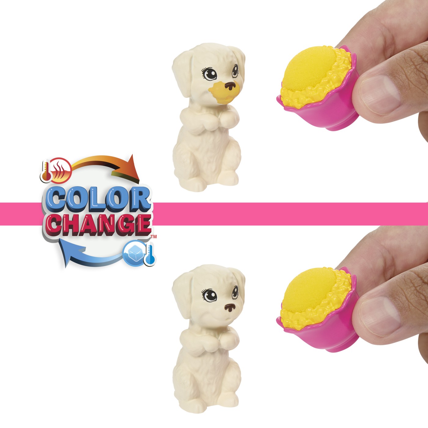 Păpușa Barbie Family set de petrecere cu 2 cățeluși Color Change