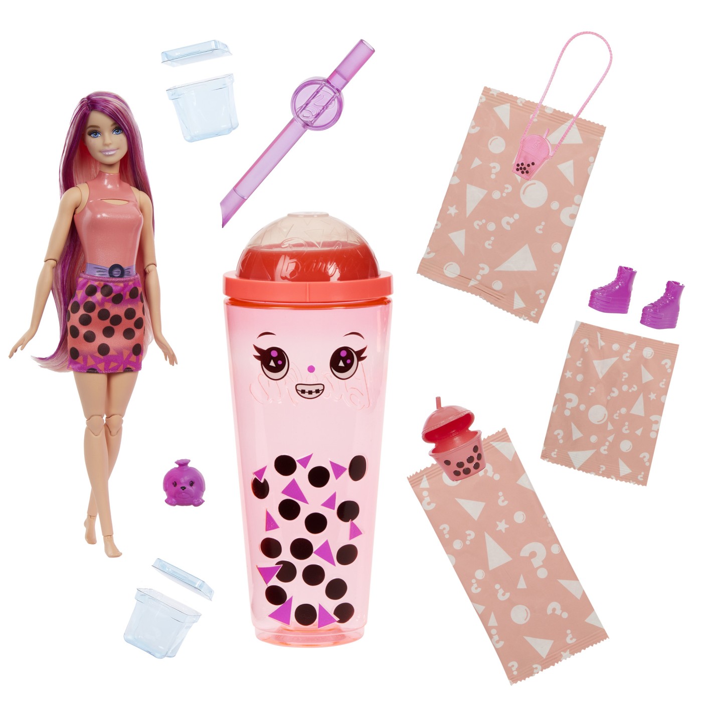 Păpușă Barbie Pop Reveal Bubble Tea Mango Mochi cu 8 surprize