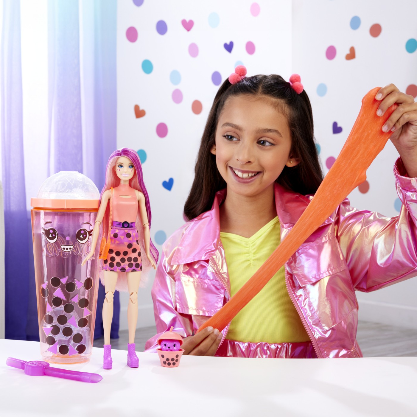 Păpușă Barbie Pop Reveal Bubble Tea Mango Mochi cu 8 surprize