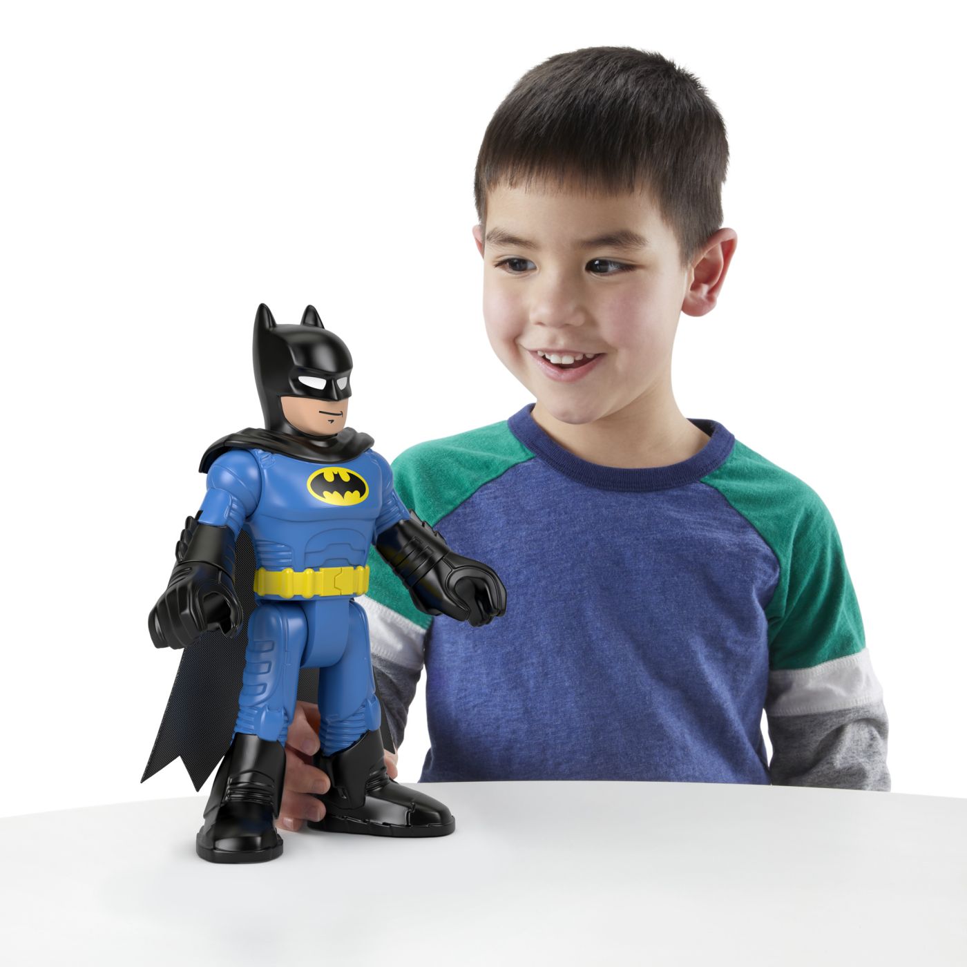 Figurina Batman XL Imaginext Fisher-Price, costum albastru, 25 cm