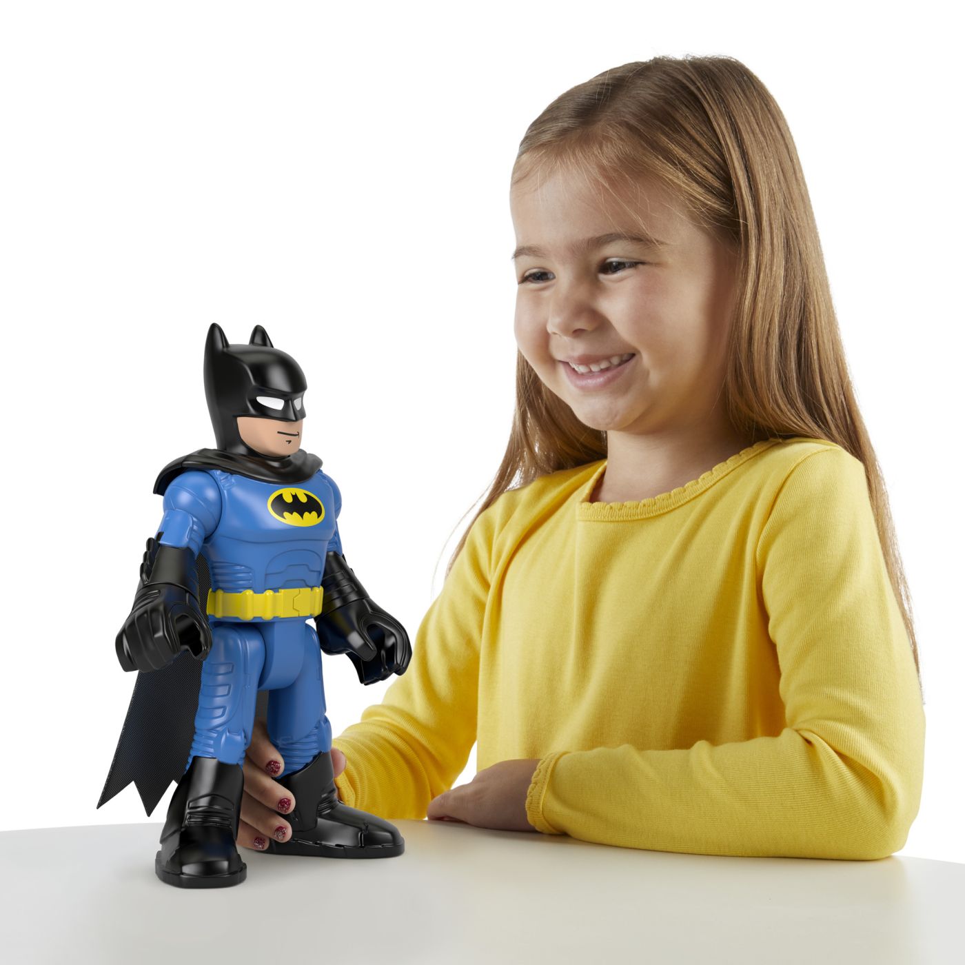 Figurina Batman XL Imaginext Fisher-Price, costum albastru, 25 cm