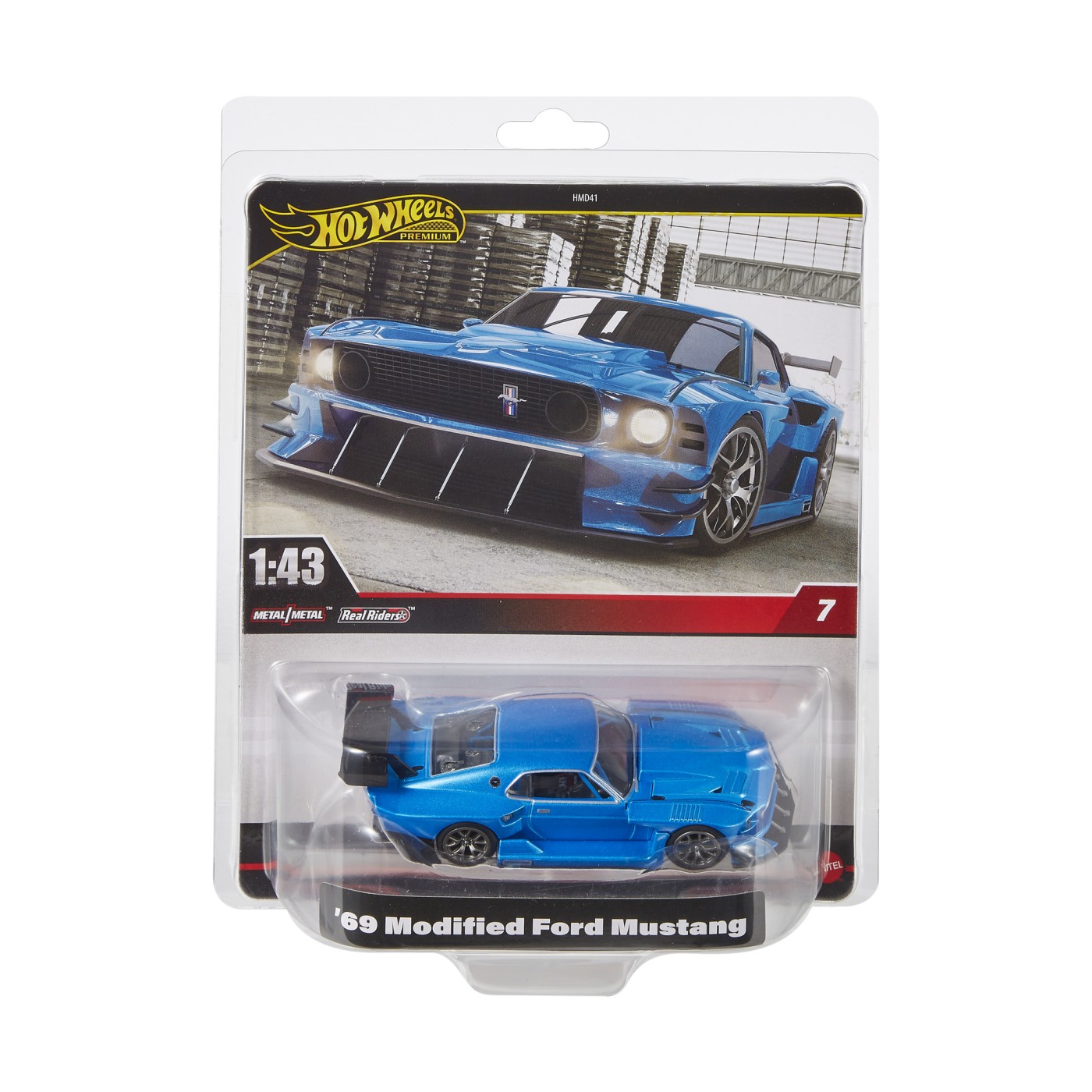 Masinuta metalica Hot Wheels Premium Ford Mustang '69 1:43 Real Riders