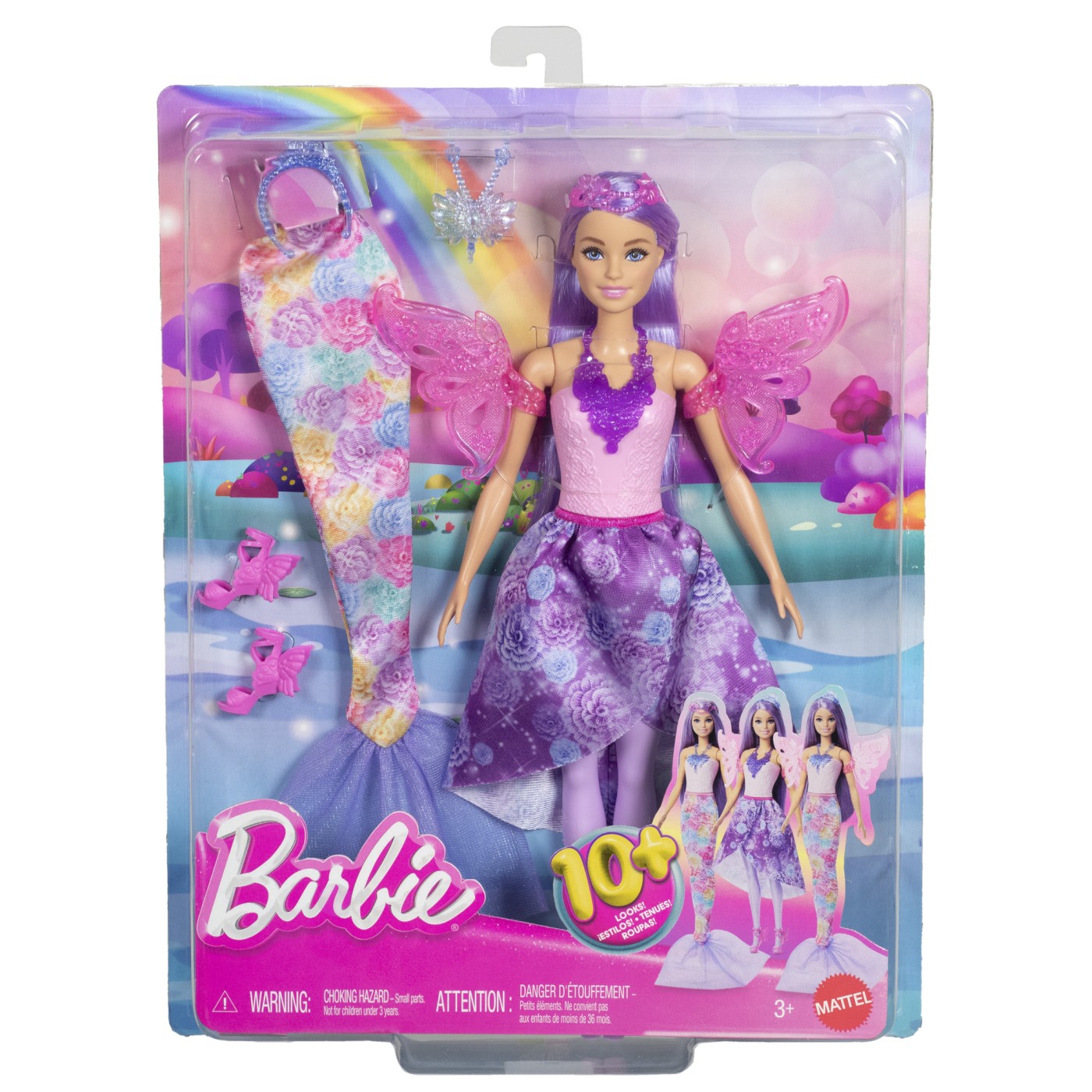 Papusa Barbie Fantasy zana-sirena cu 10+ look-uri si accesorii