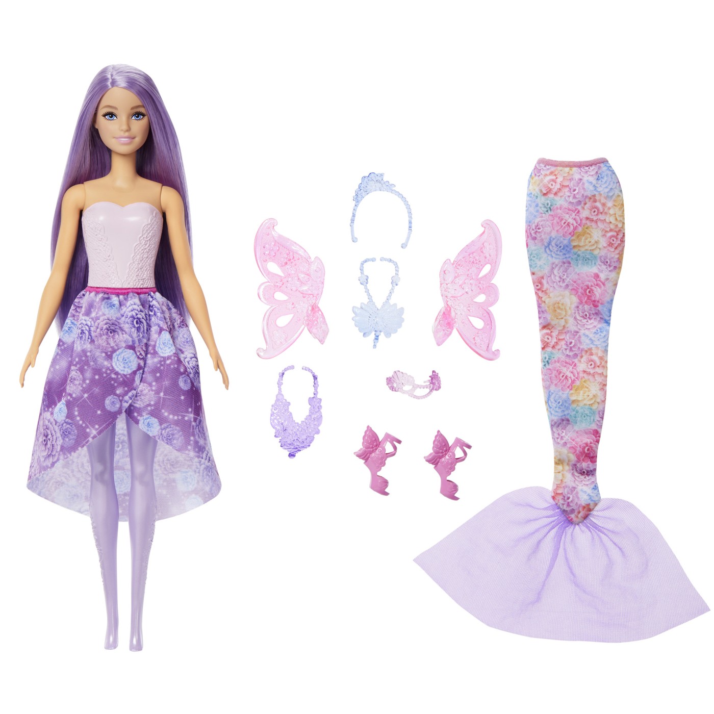 Papusa Barbie Fantasy zana-sirena cu 10+ look-uri si accesorii