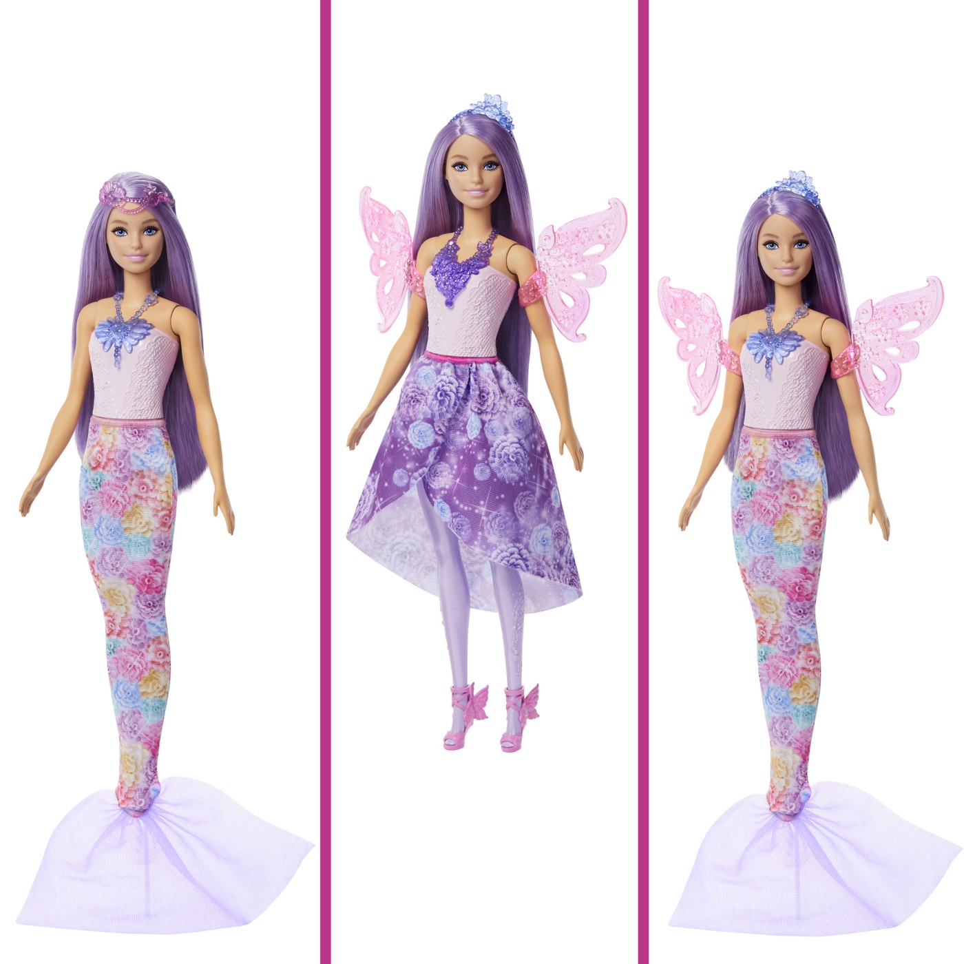 Papusa Barbie Fantasy zana-sirena cu 10+ look-uri si accesorii