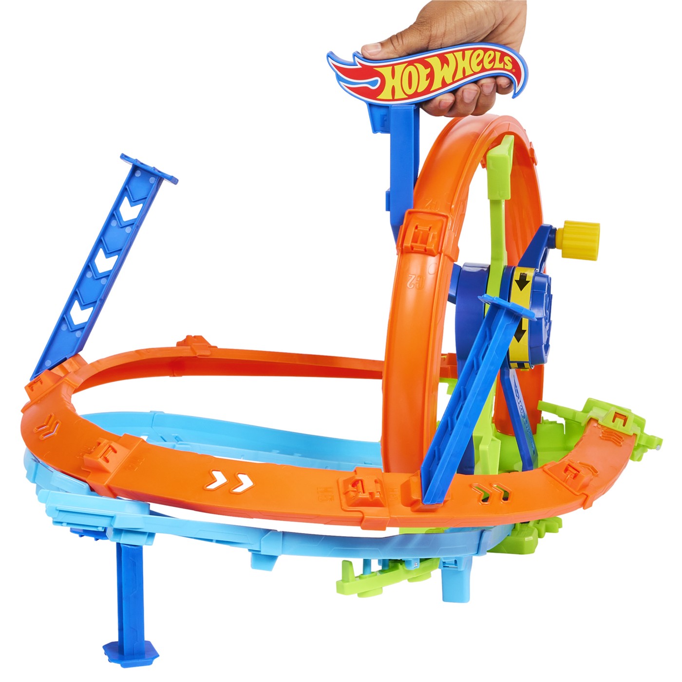 Pistă Hot Wheels Stunt Tracks cu lansare rapidă și buclă