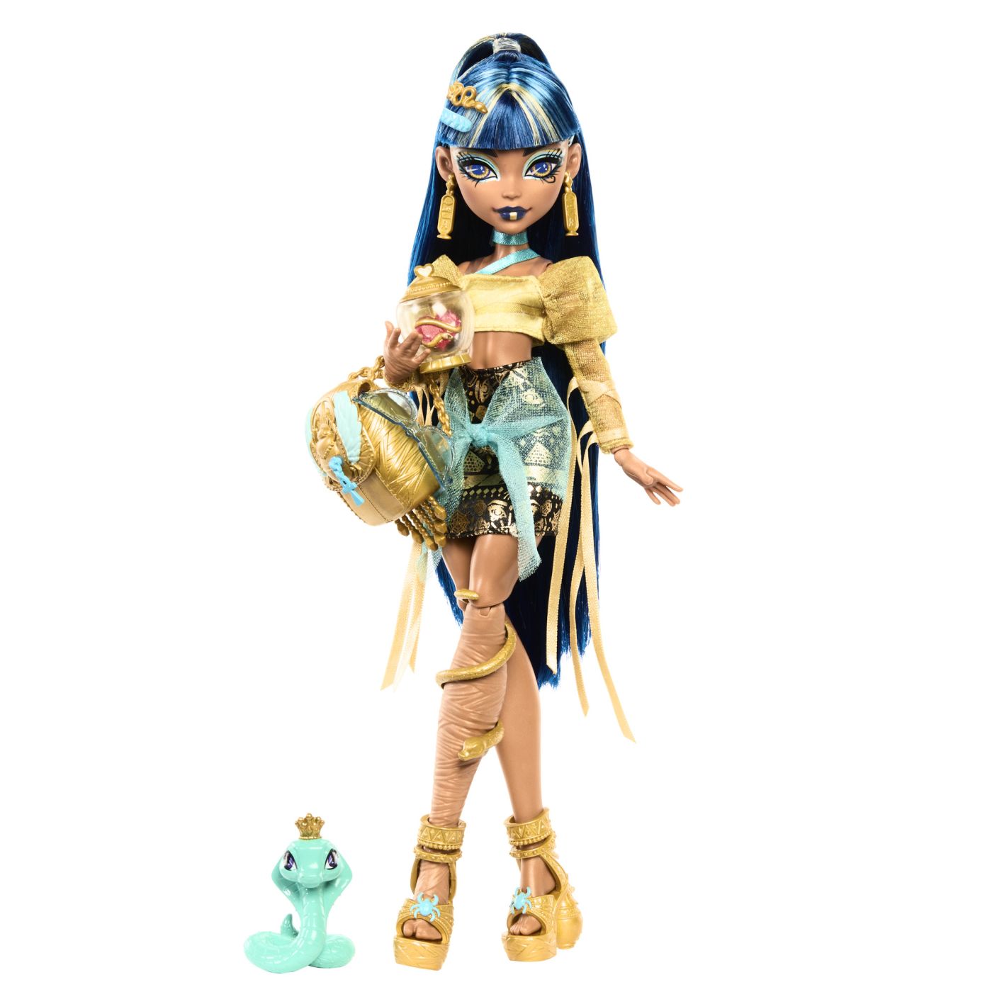 Papusa Monster High Cleo De Nile cu cobra Hissette si accesorii