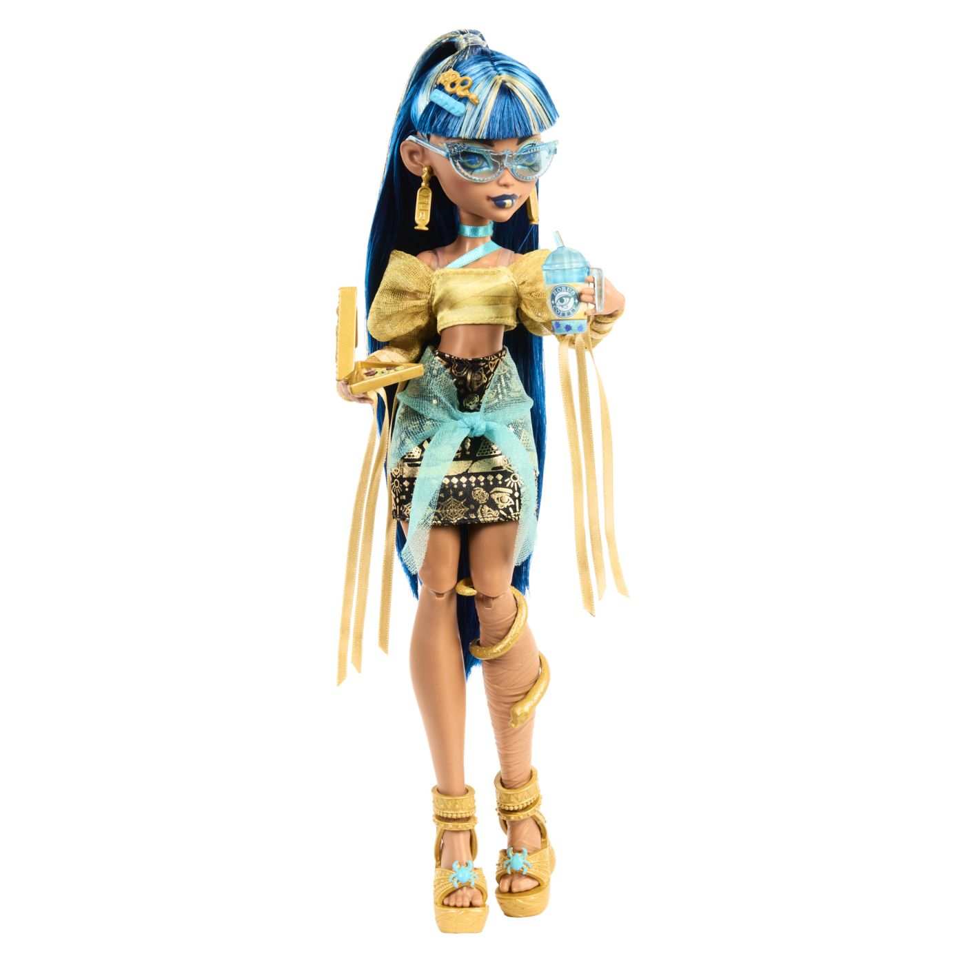 Papusa Monster High Cleo De Nile cu cobra Hissette si accesorii
