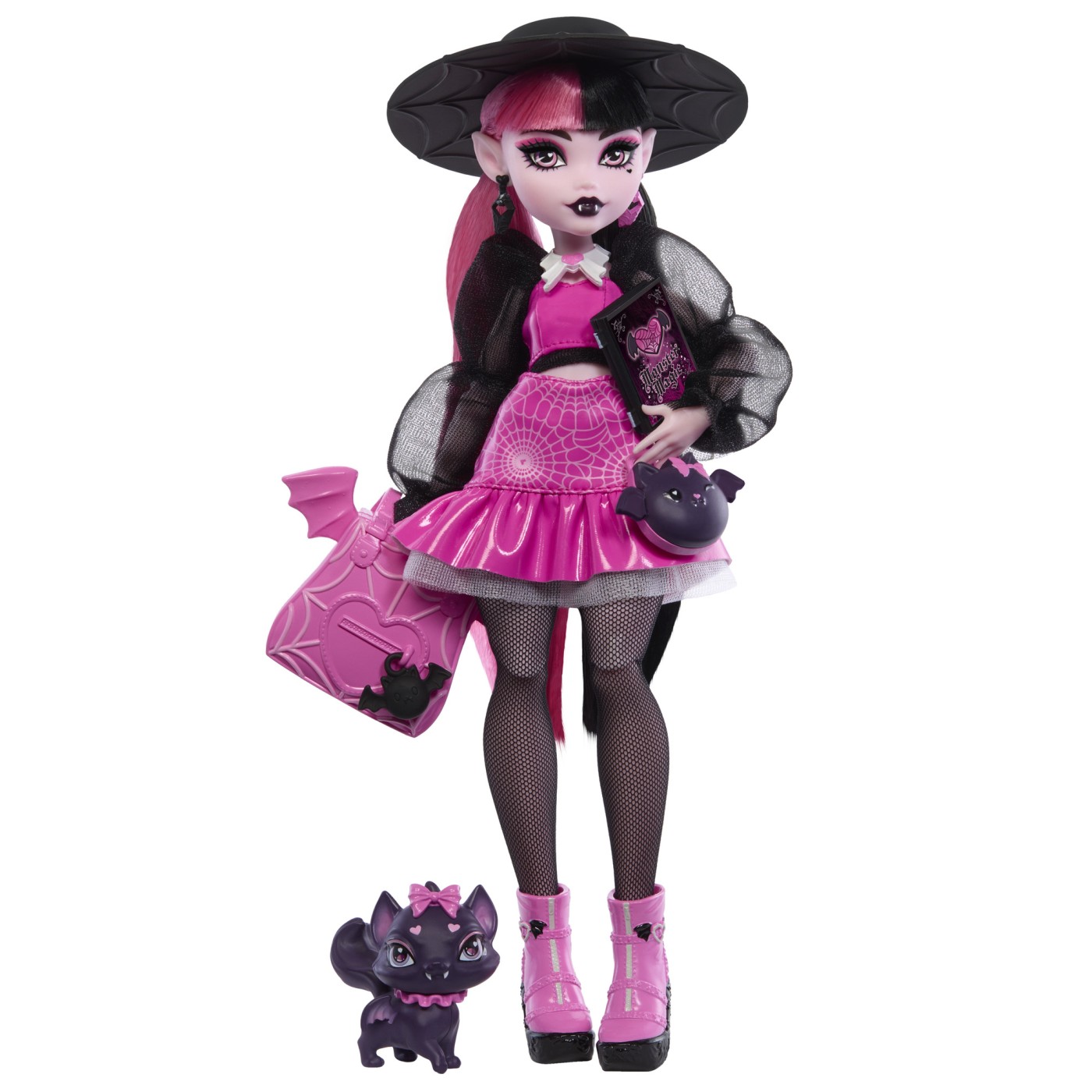 Papusa Monster High Draculaura cu animalutul Count Fabulous si accesorii