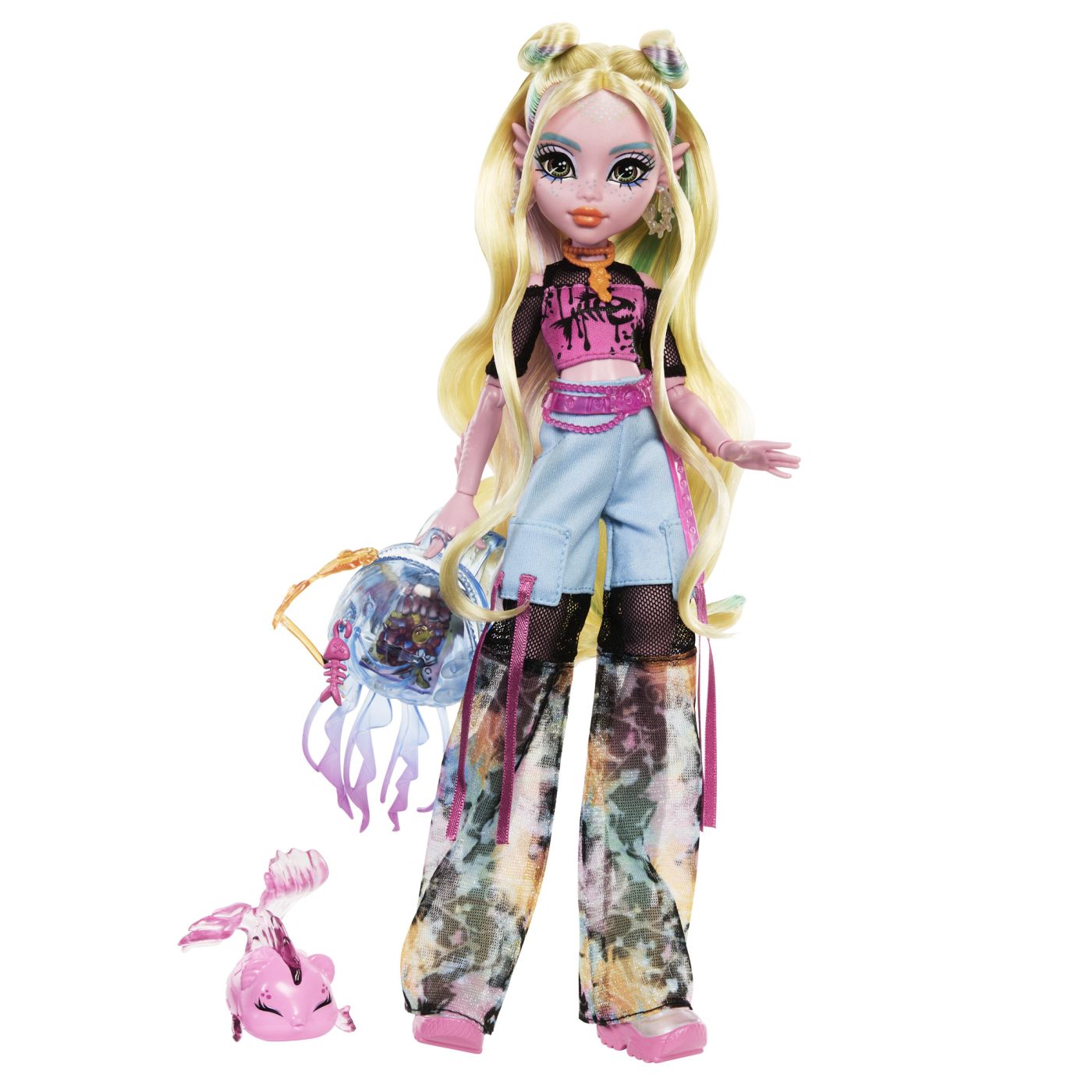 Papusa Monster High Lagoona Blue cu pestisorul Neptuna si accesorii
