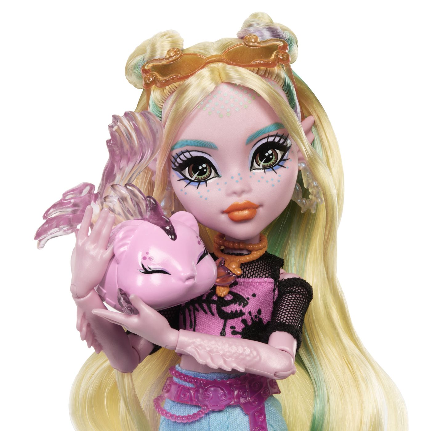 Papusa Monster High Lagoona Blue cu pestisorul Neptuna si accesorii