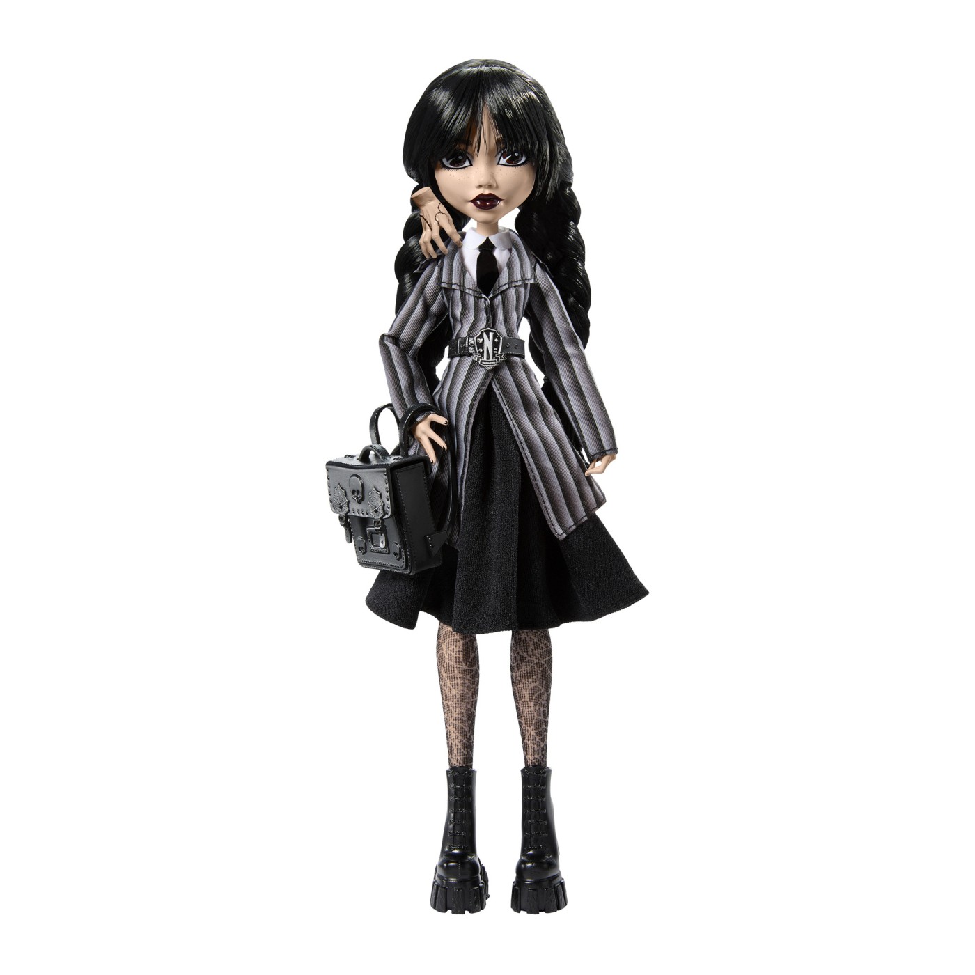 Papusa Monster High Wednesday Addams cu Thing si accesorii Mattel