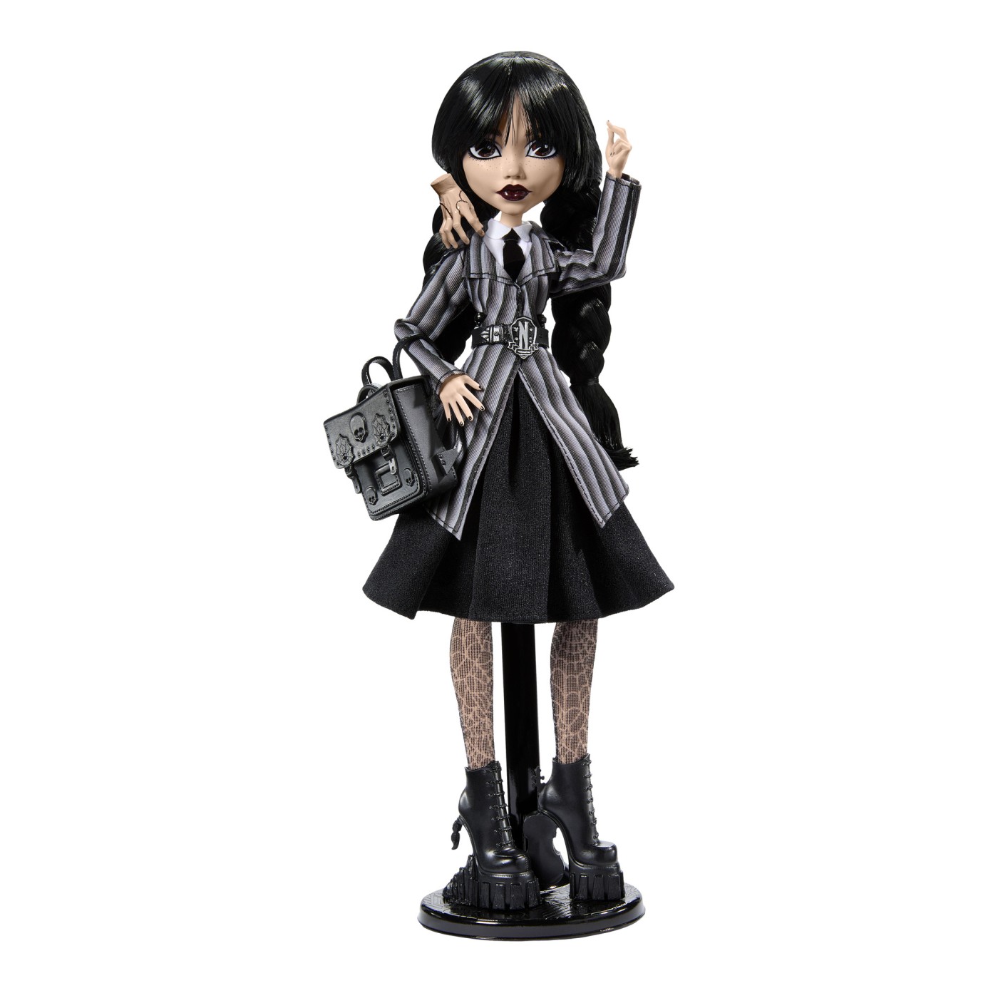 Papusa Monster High Wednesday Addams cu Thing si accesorii Mattel