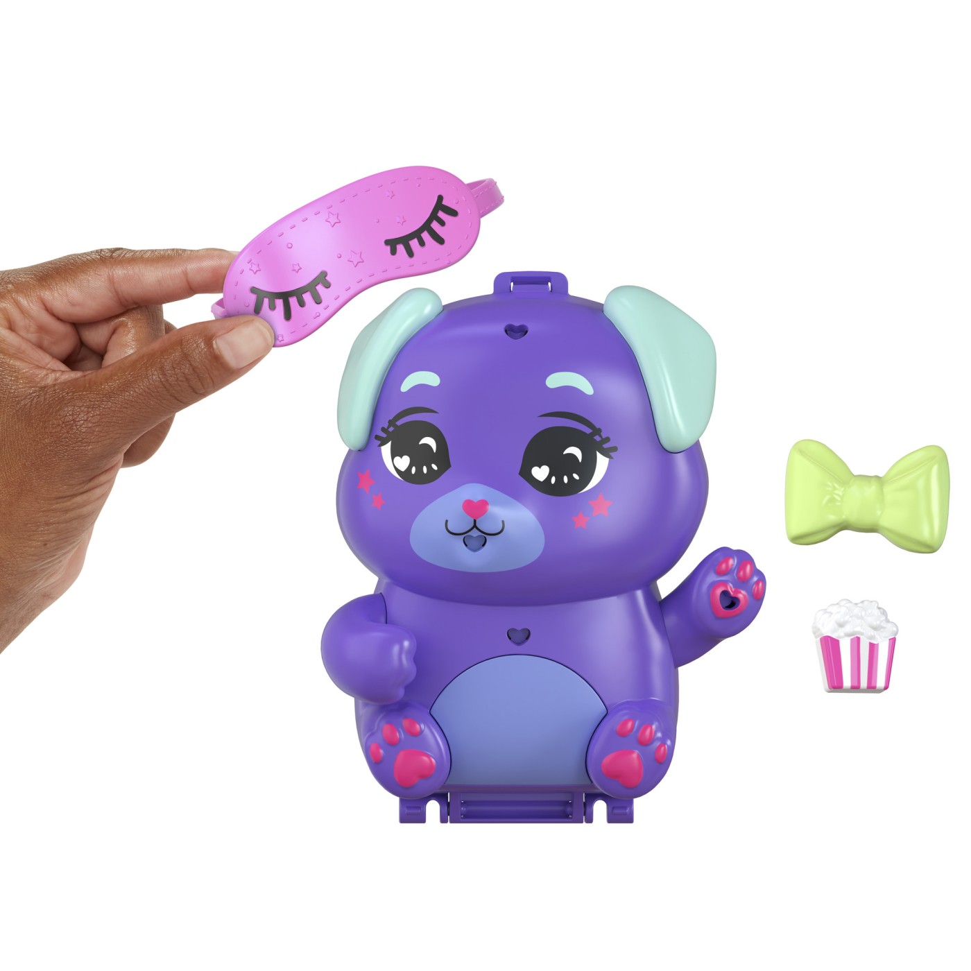 Polly Pocket gentuță cățeluș în pijama cu păpușă și accesorii