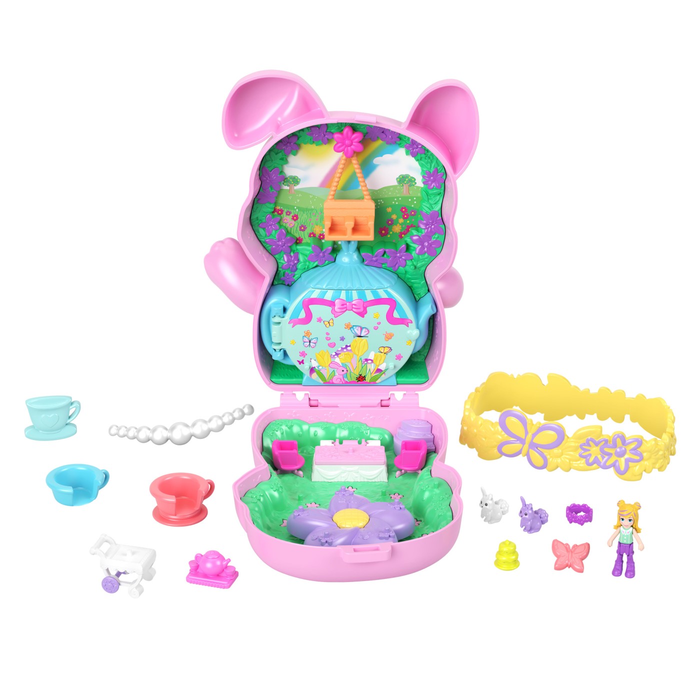 Polly Pocket gentuță animaluț iepuraș la petrecere cu accesorii