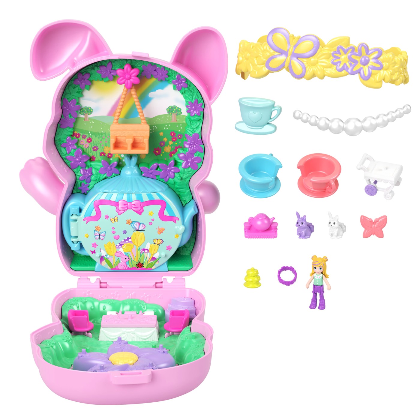 Polly Pocket gentuță animaluț iepuraș la petrecere cu accesorii
